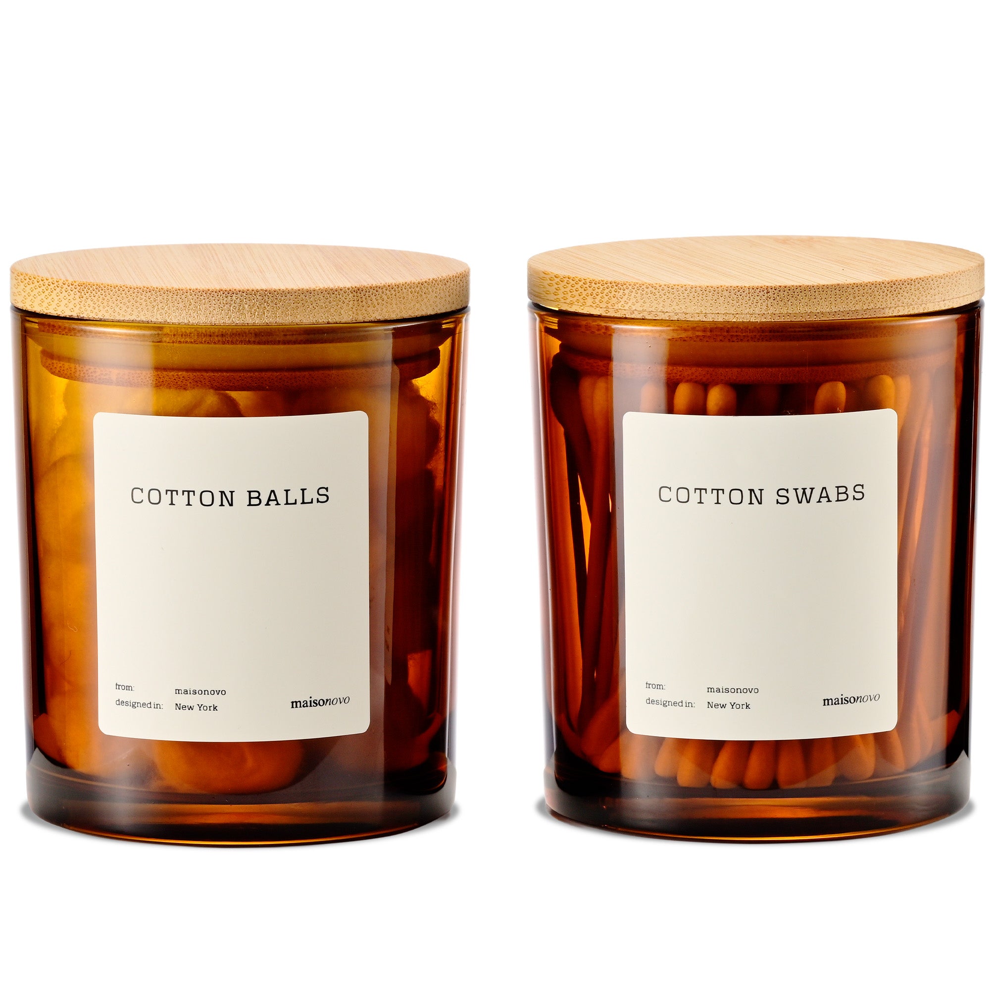 The Pebble - Modern Glass Q-Tip Jars