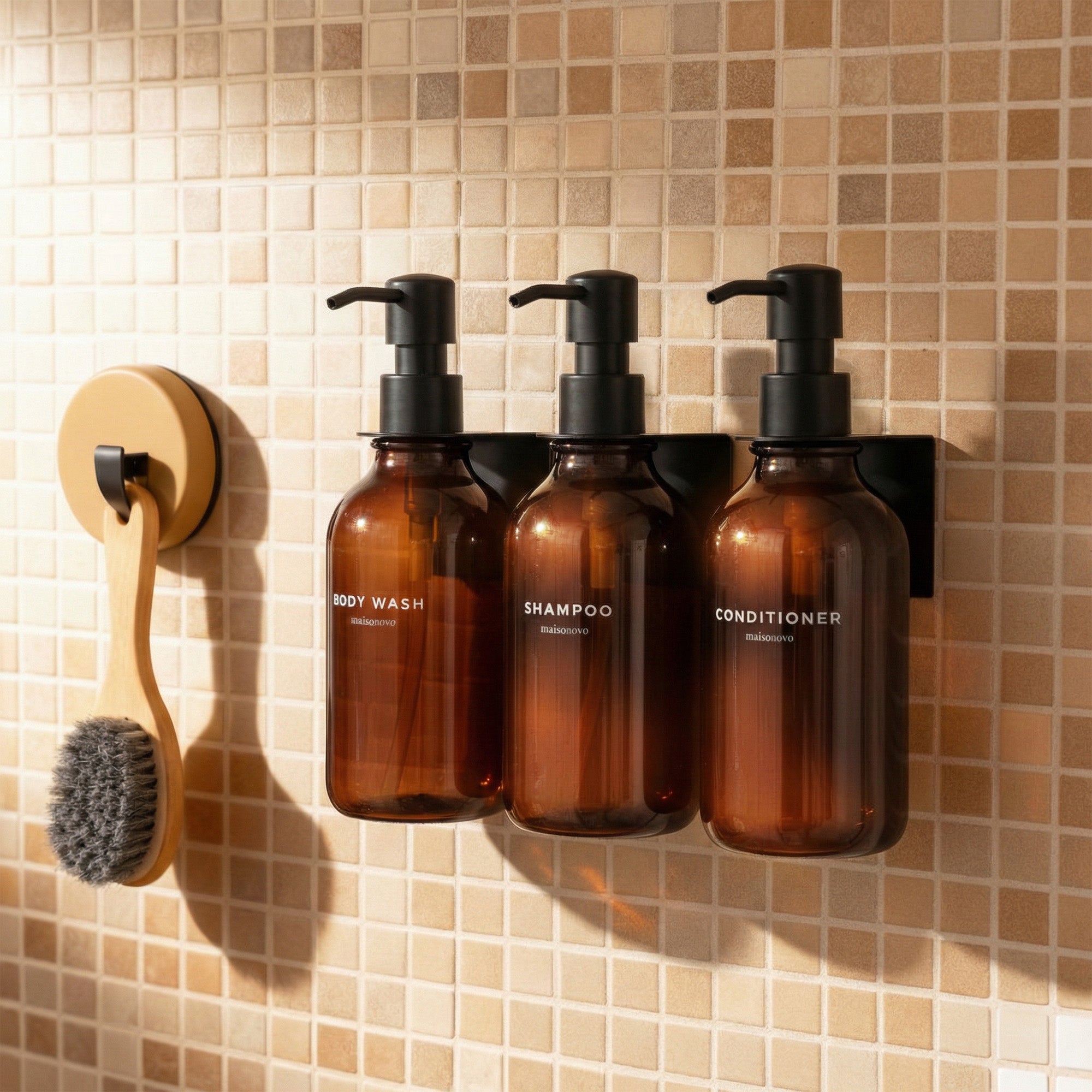 Hotel-at-Home Wall Mounted Shower Dispensers Set