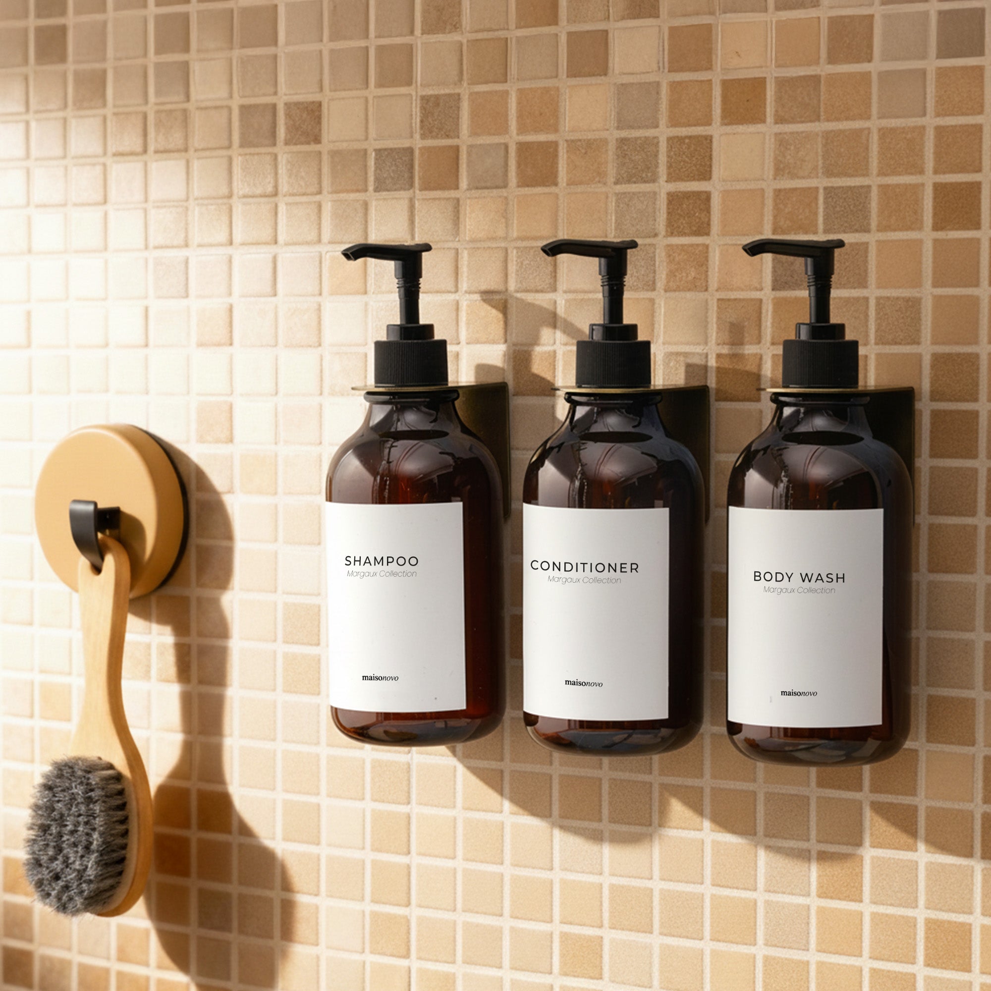 Hotel-at-Home Wall Mounted Shower Dispensers set