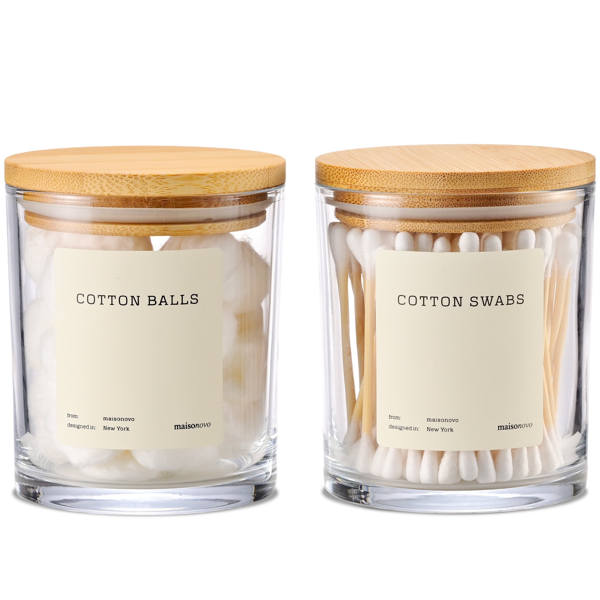 The Pebble - Modern Glass Q-Tip Jars