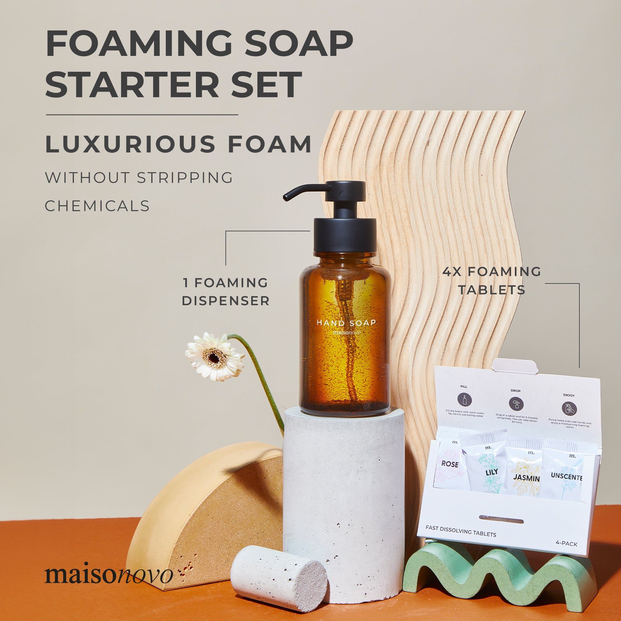 Foaming Hand Soap Tablets Jasmine x 4