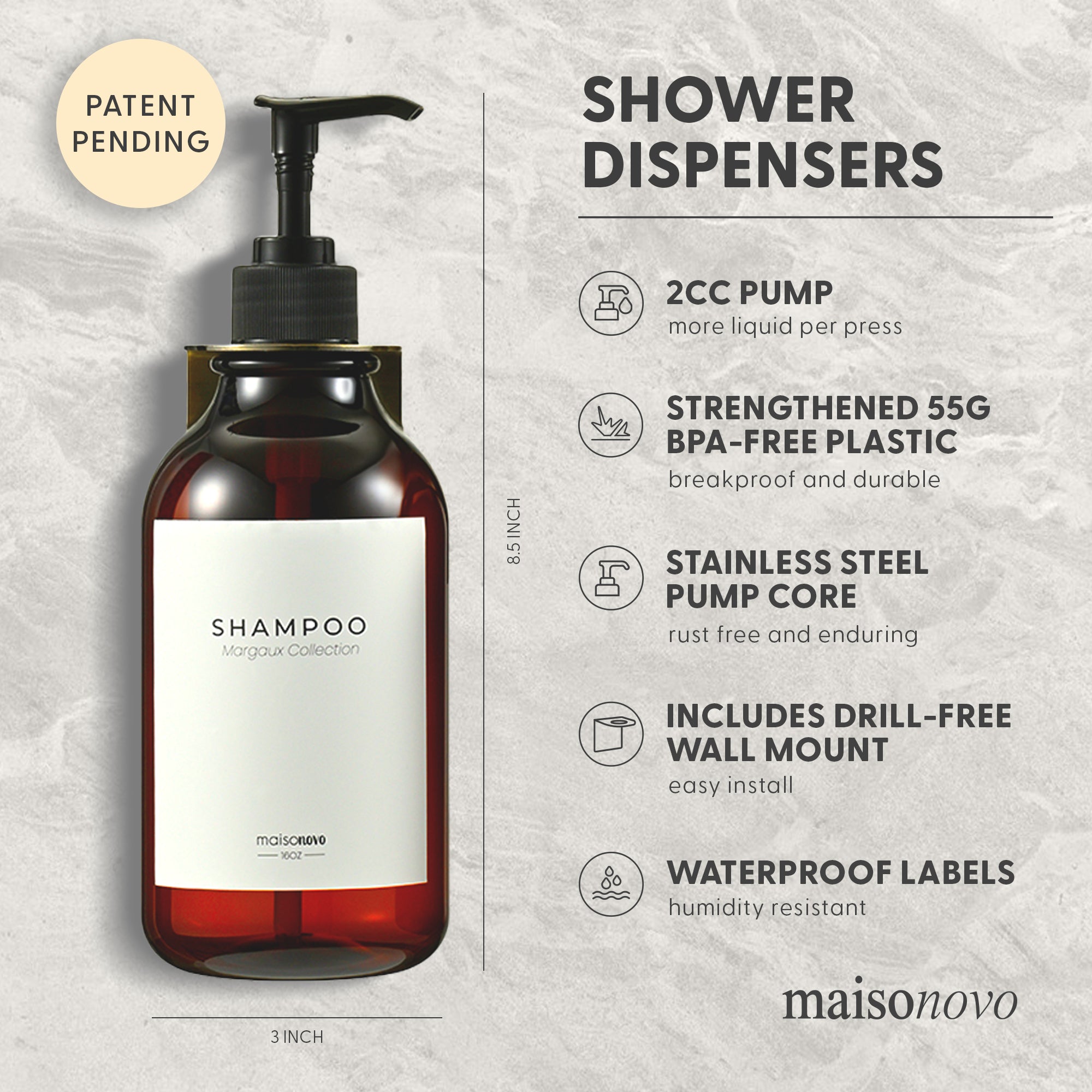 Wall Mounted Soap Dispenser Amber Bronze
