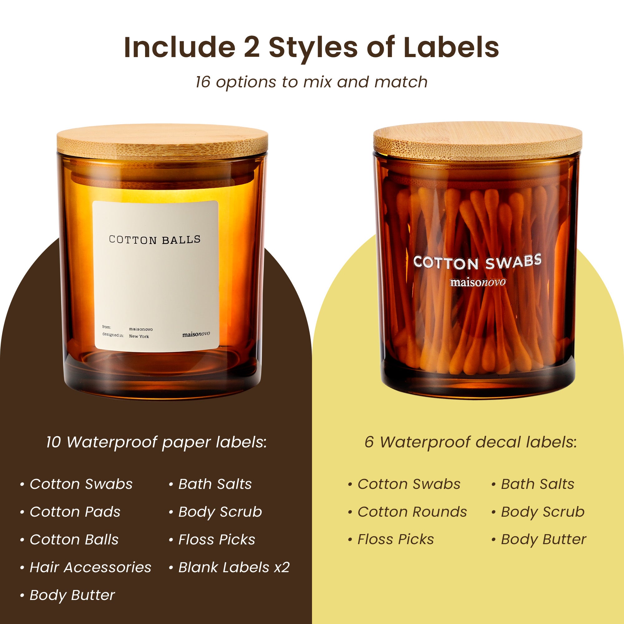 The Pebble - Modern Glass Q-Tip Jars