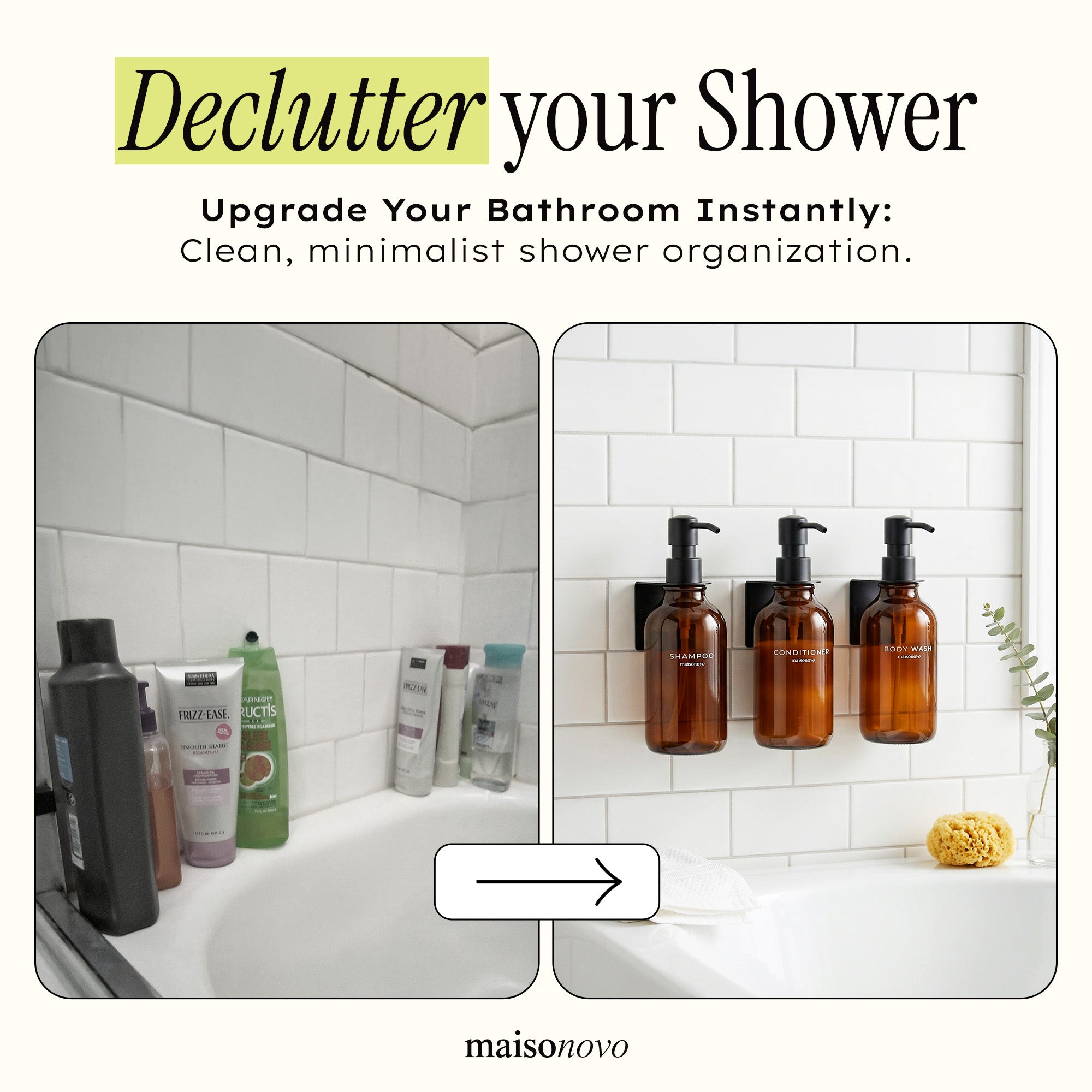 Hotel-at-Home Wall Mounted Shower Dispensers Set