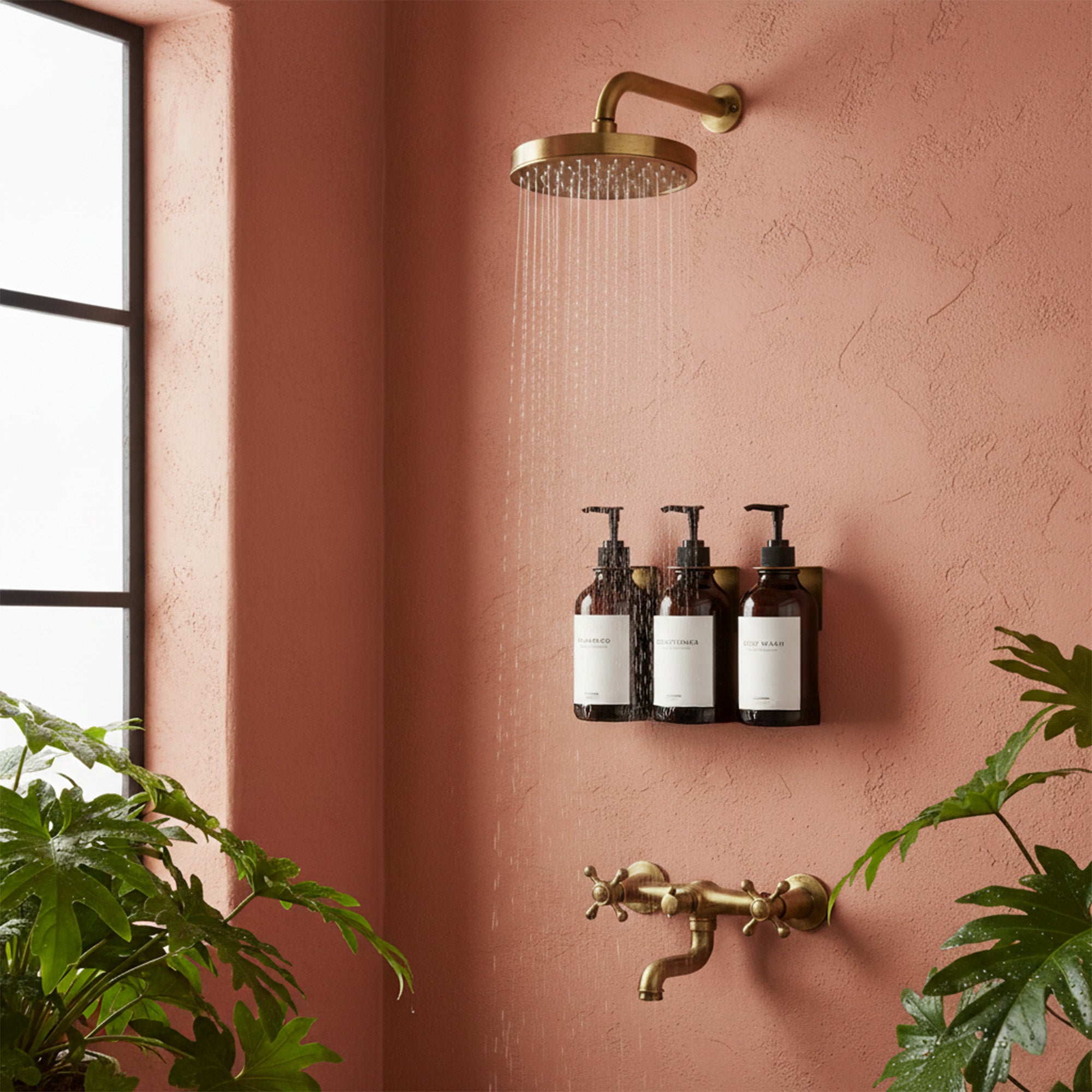 Hotel-at-Home Wall Mounted Shower Dispensers set