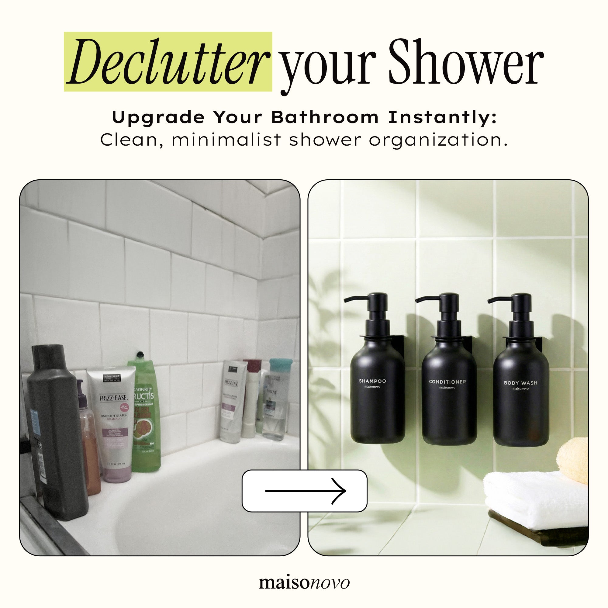Hotel-at-Home Wall Mounted Shower Dispensers Set