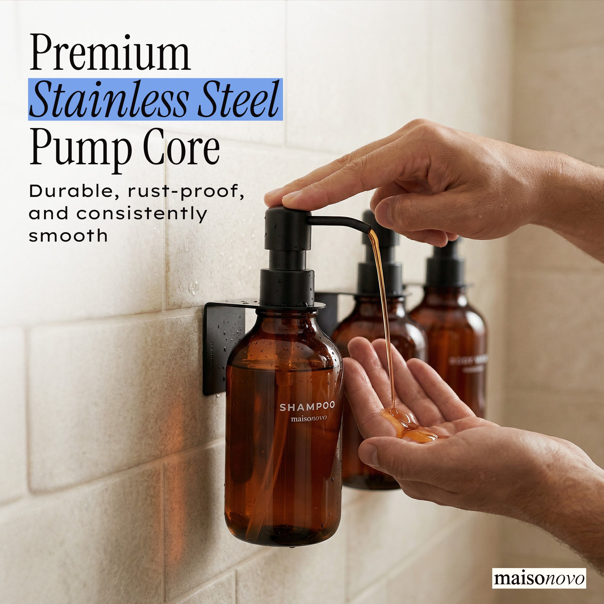 Hotel-at-Home Wall Mounted Shower Dispensers Set