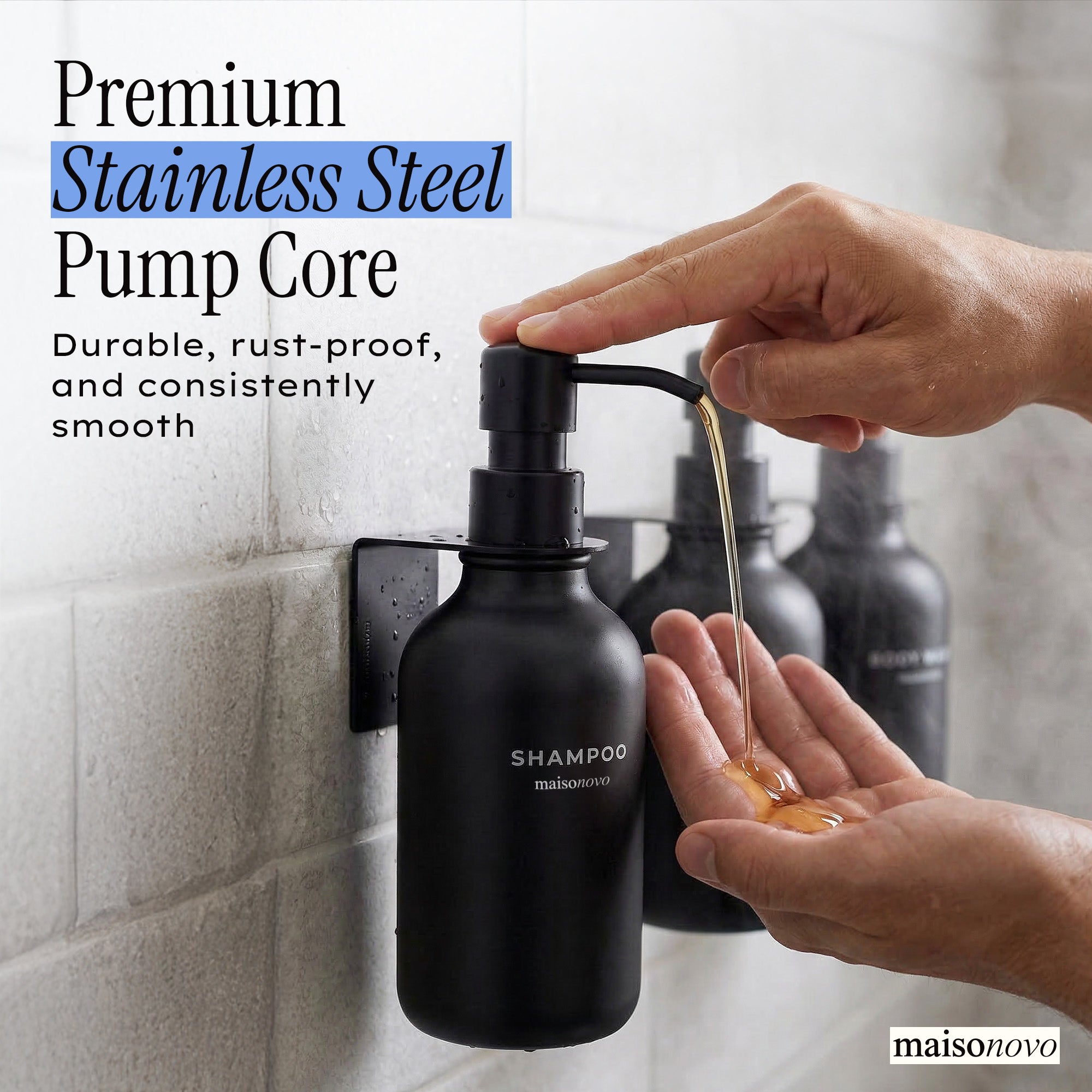 Hotel-at-Home Wall Mounted Shower Dispensers Set