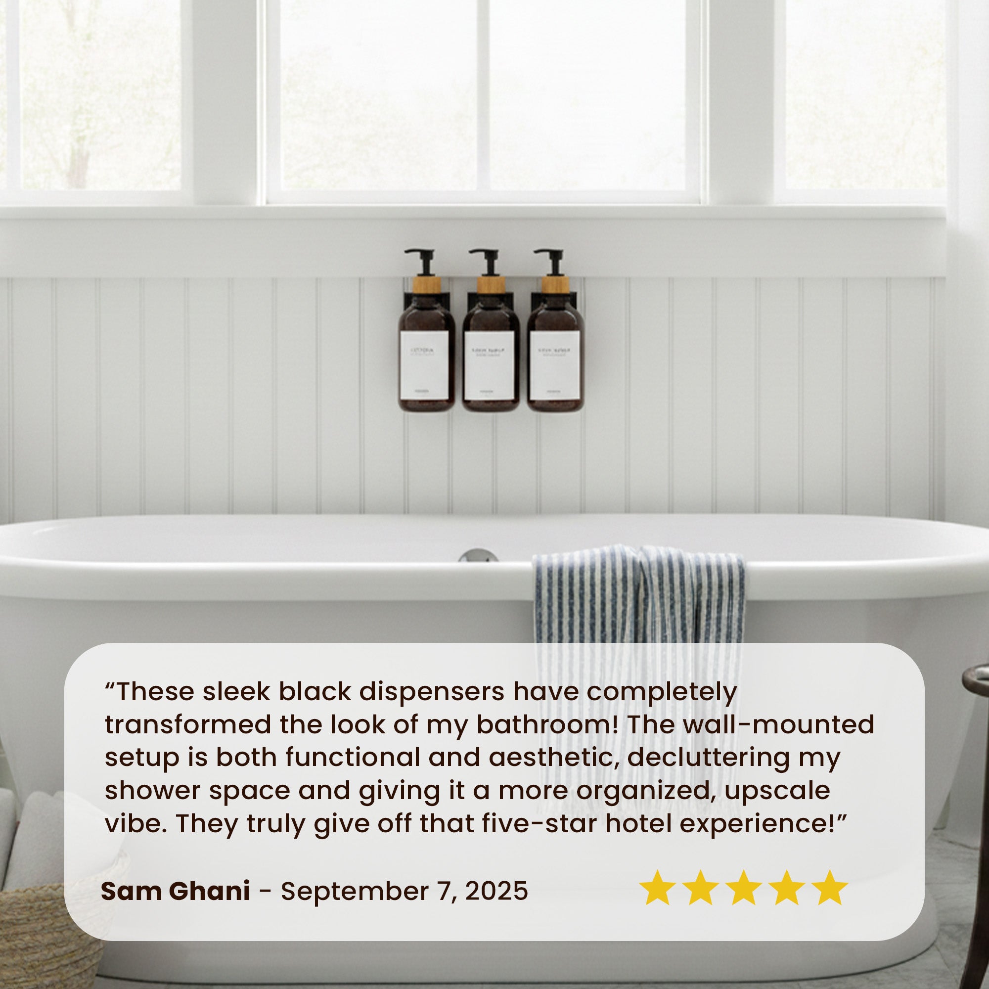 Hotel-at-Home Wall Mounted Shower Dispensers Set