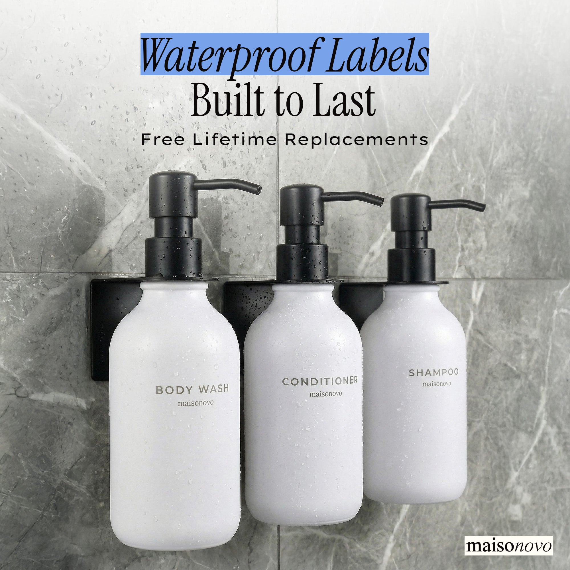 Hotel-at-Home Wall Mounted Shower Dispensers Set
