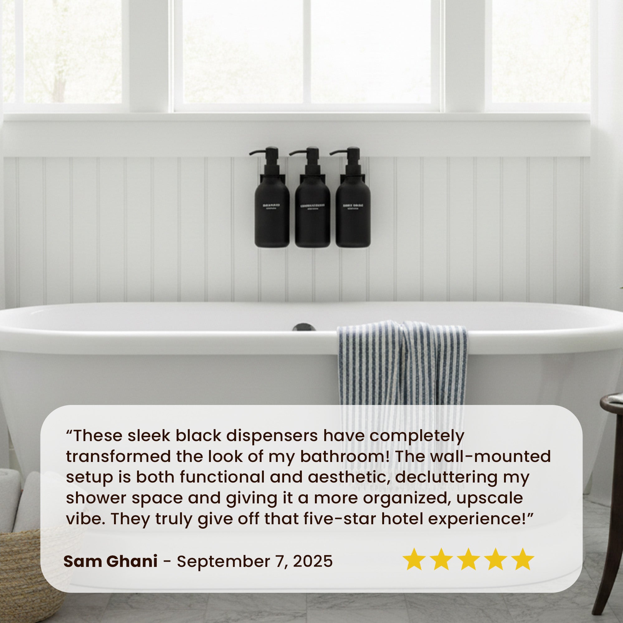 Hotel-at-Home Wall Mounted Shower Dispensers Set