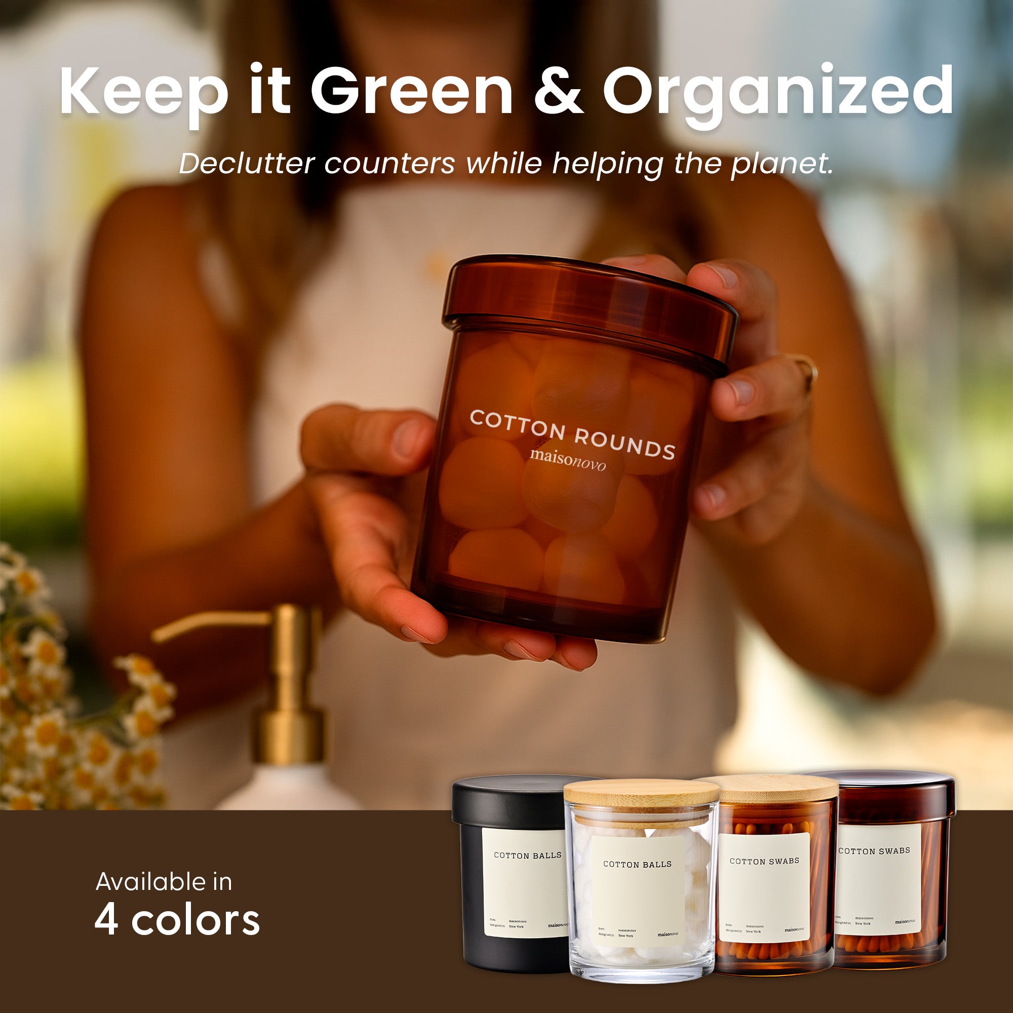 The Pebble - Modern Glass Q-Tip Jars