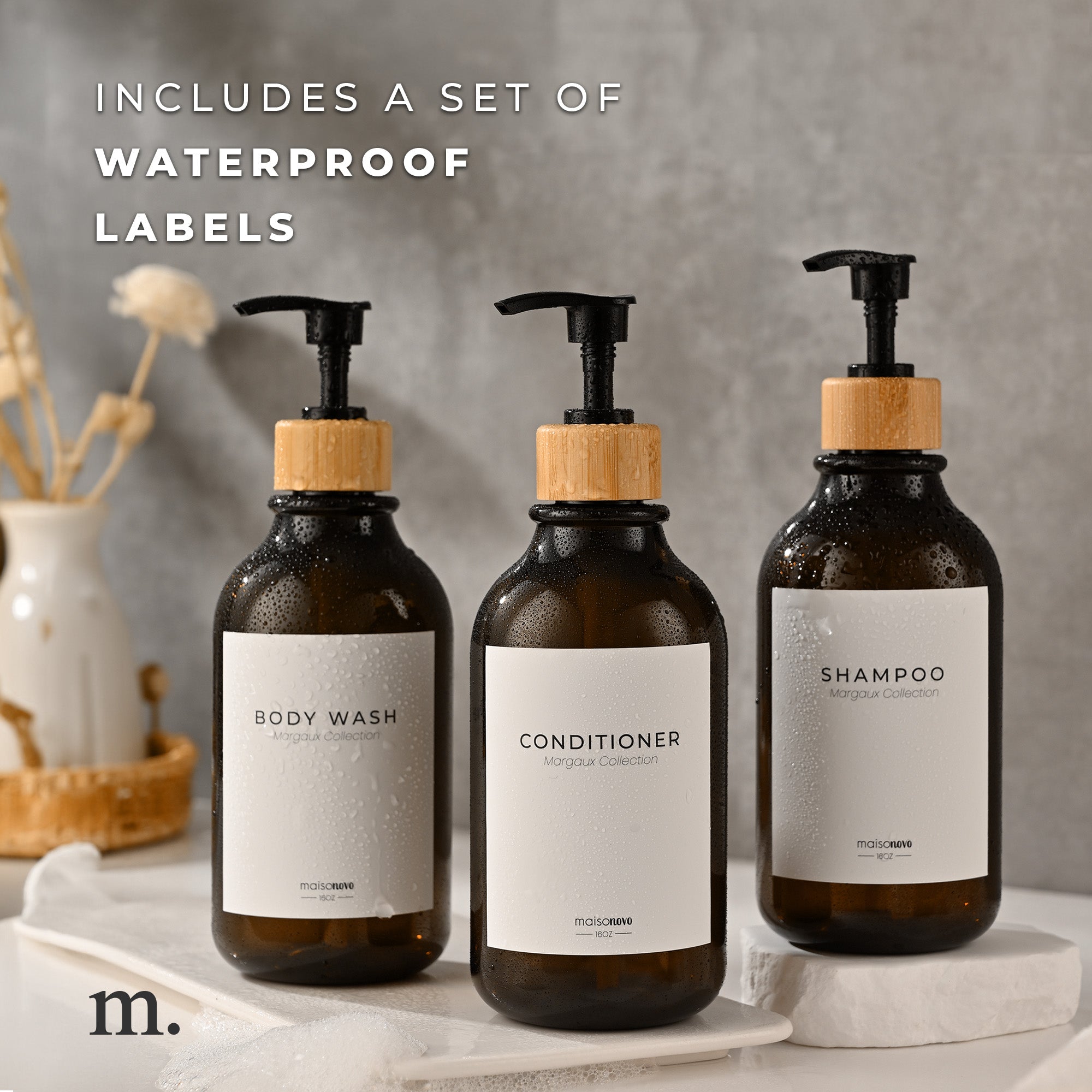 #Color_Amber Bottle / Bamboo Pump