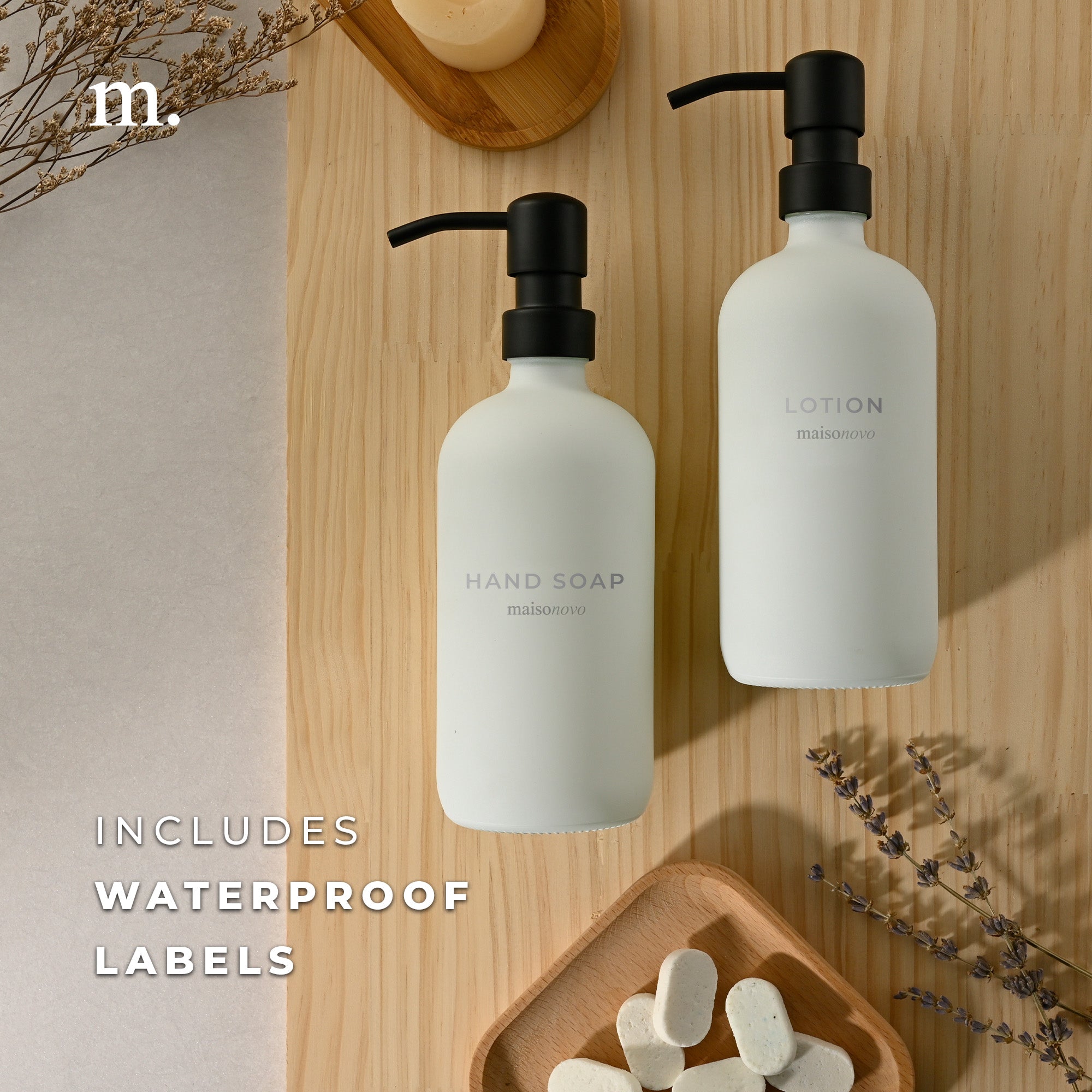 Glass Soap Dispensers White / Black