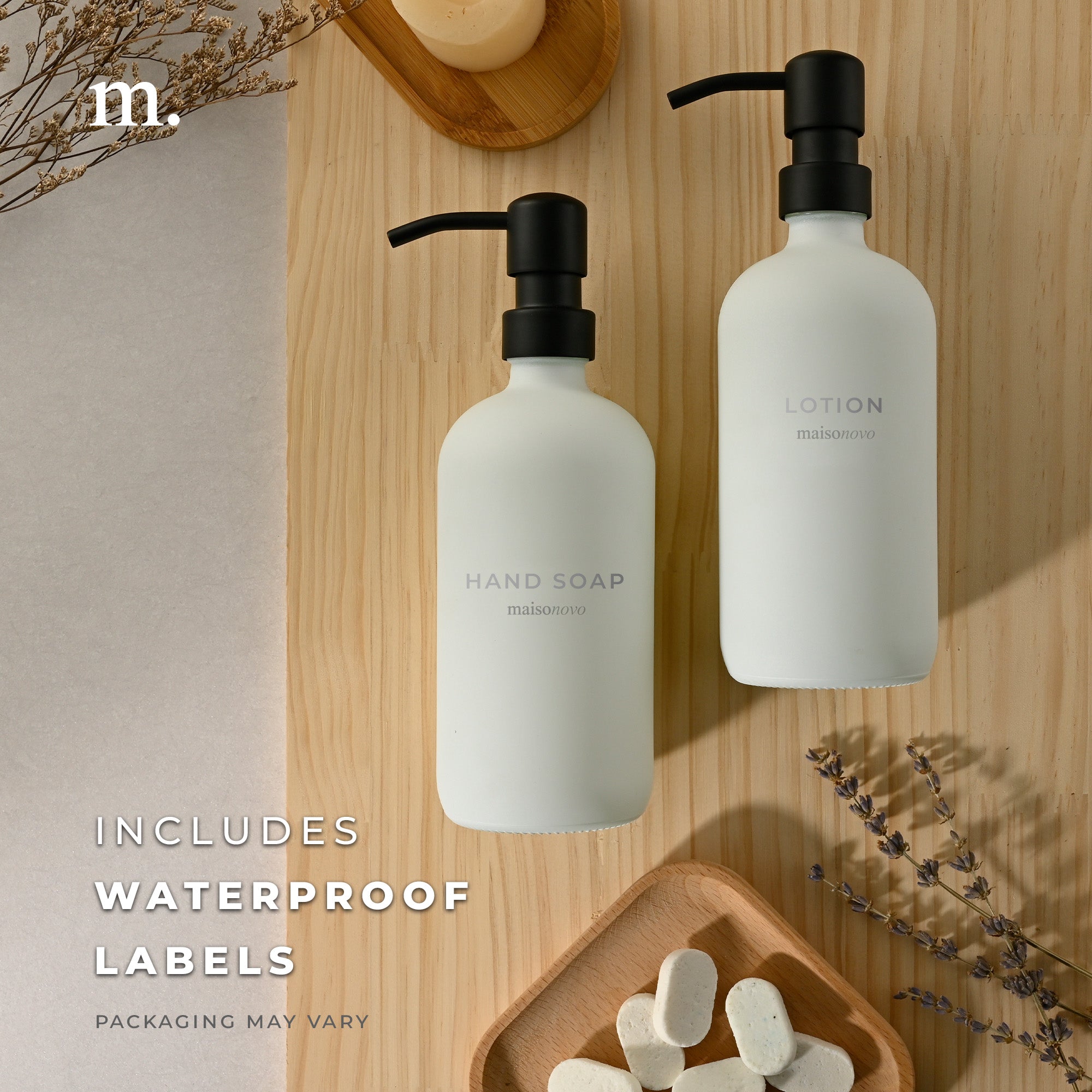 Glass Soap Dispensers White / Black