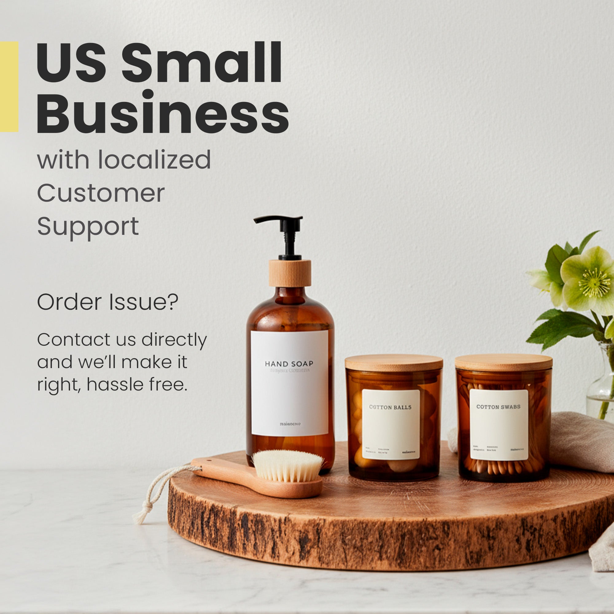 The Pebble - Modern Glass Q-Tip Jars