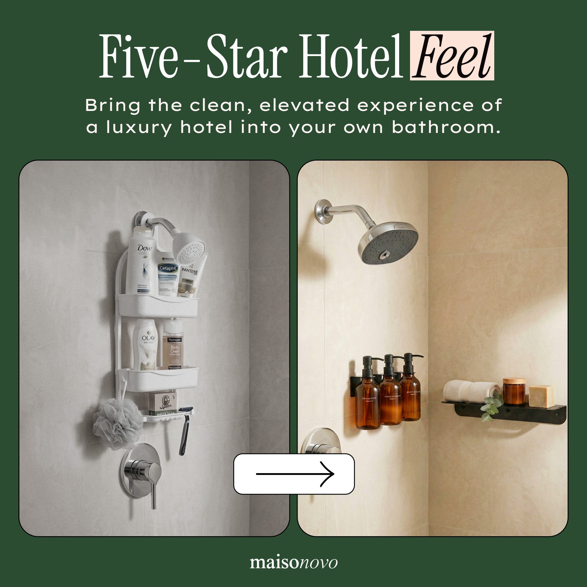 Hotel-at-Home Wall Mounted Shower Dispensers Set