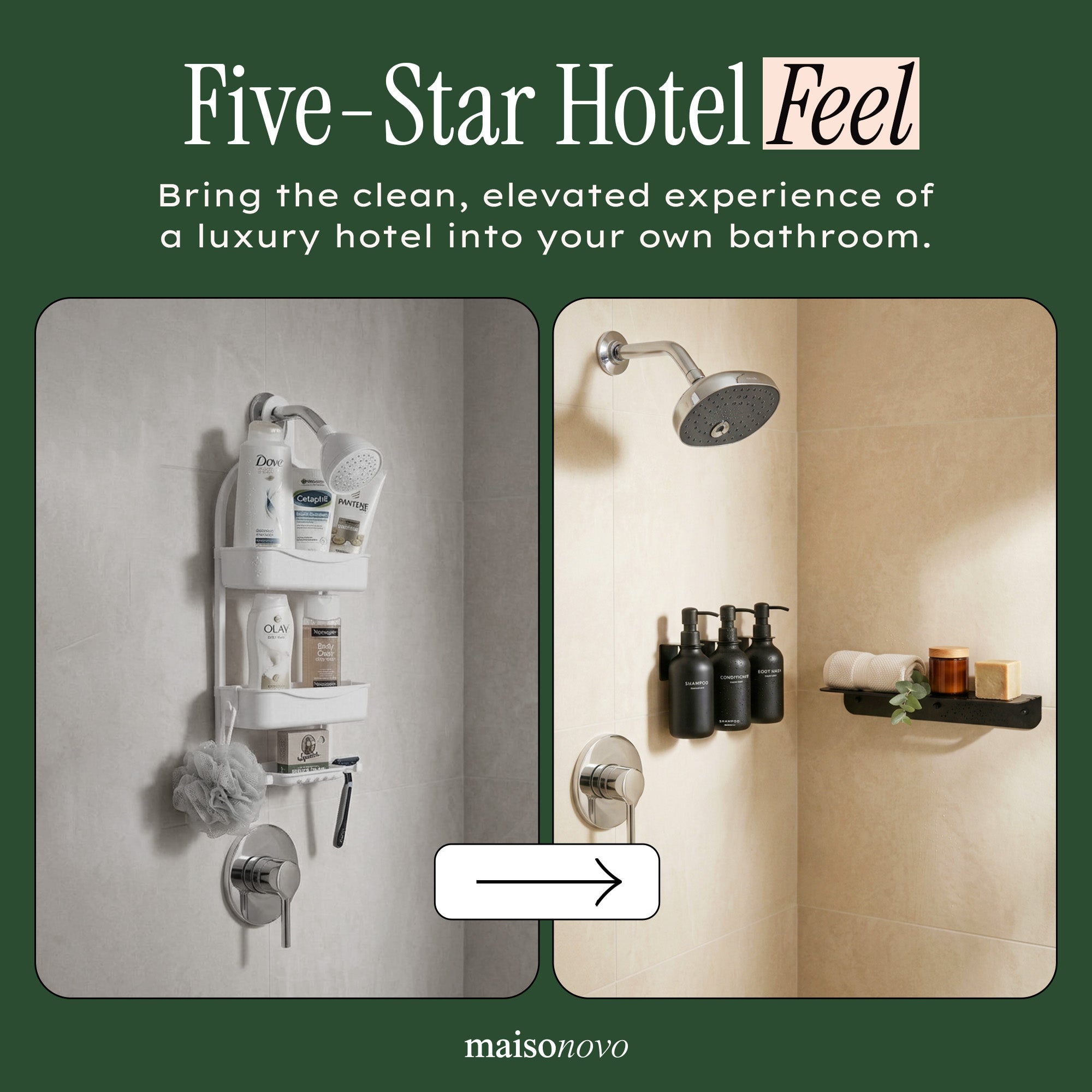 Hotel-at-Home Wall Mounted Shower Dispensers Set