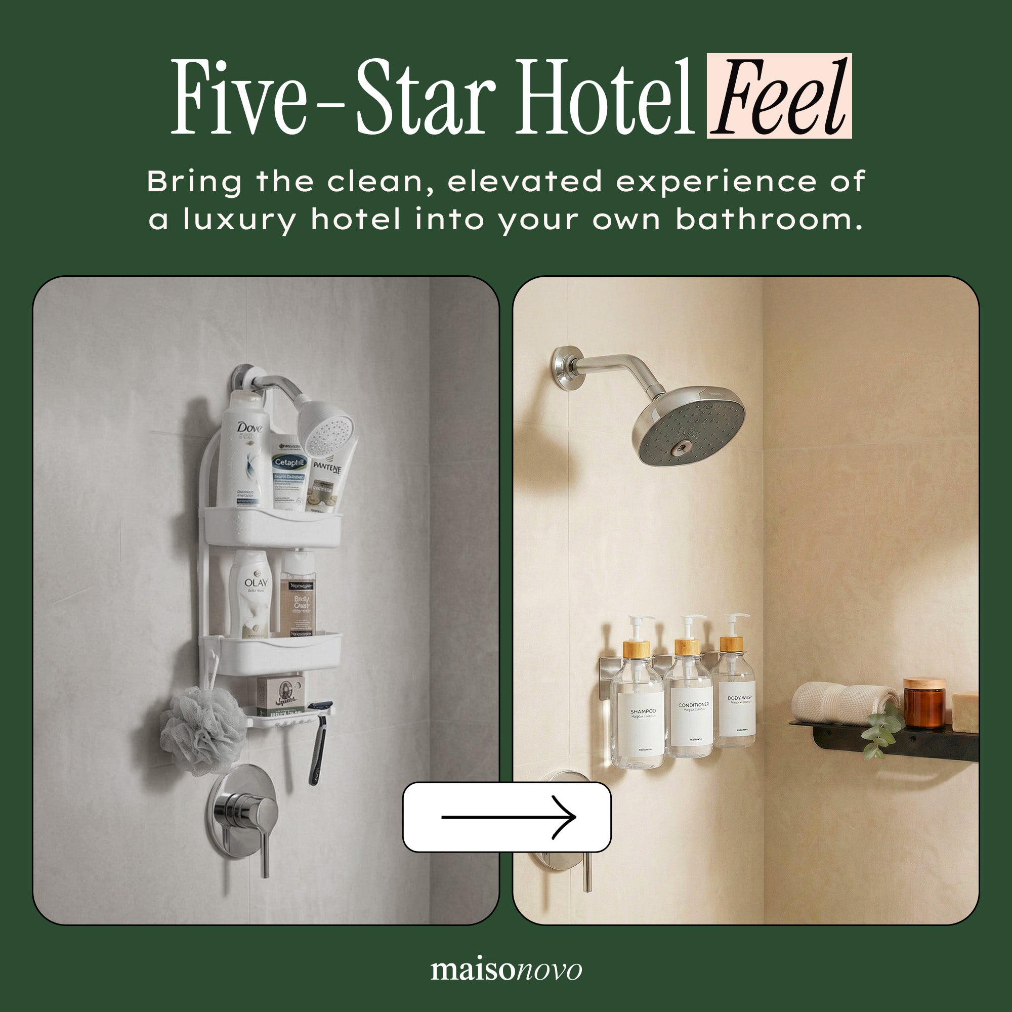 Hotel-at-Home Wall Mounted Shower Dispensers Set