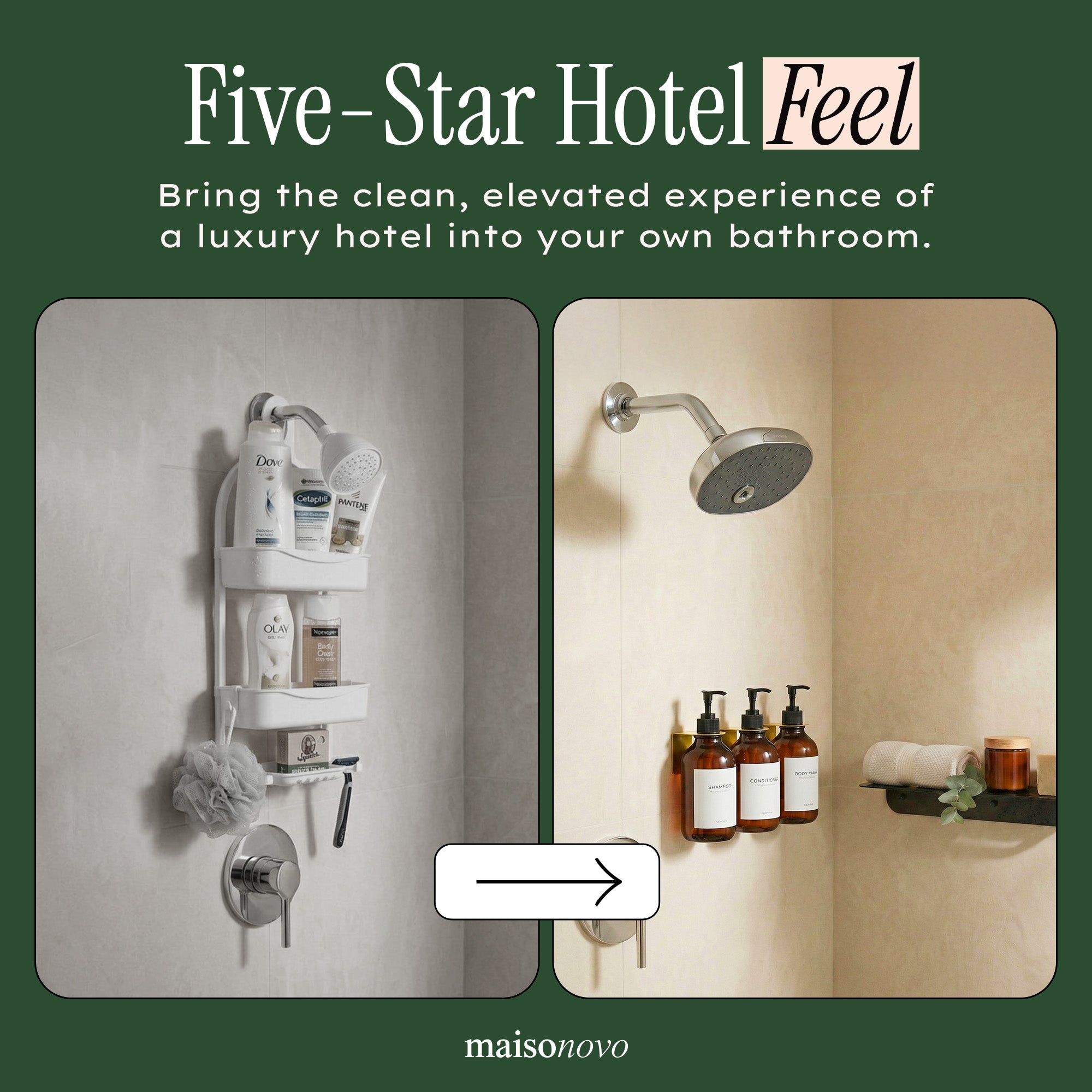 Hotel-at-Home Wall Mounted Shower Dispensers set