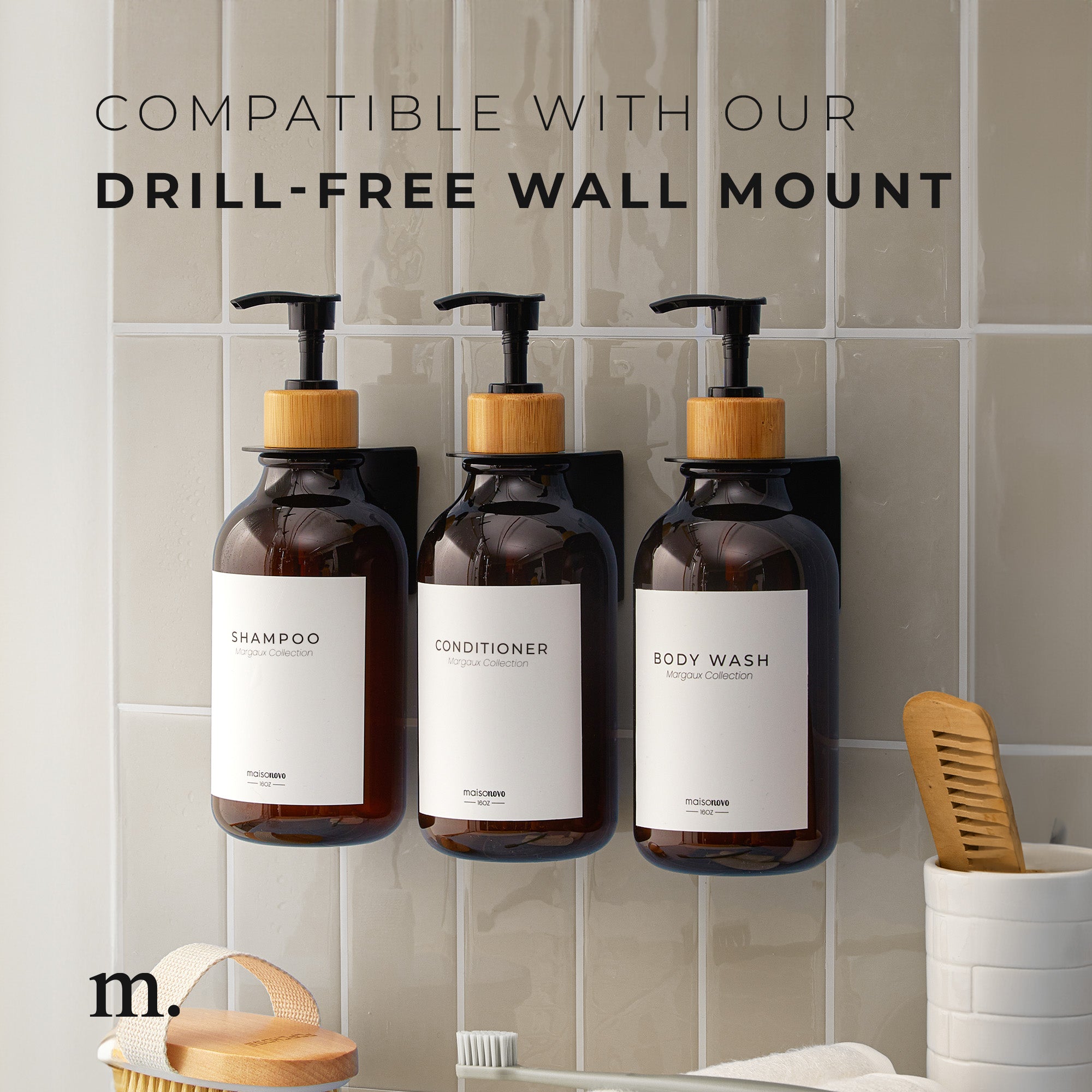 #Color_Amber Bottle / Bamboo Pump