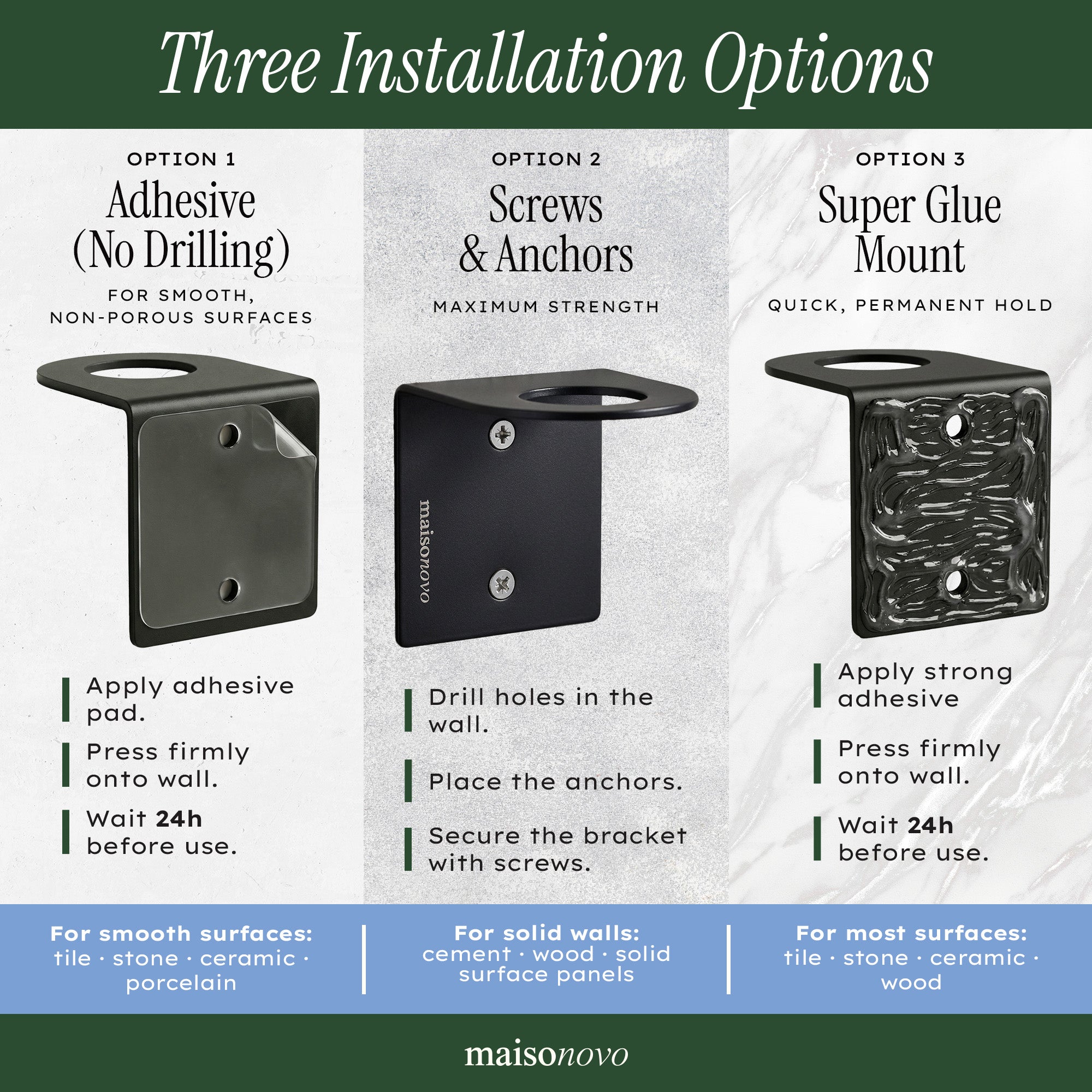 Hotel-at-Home Wall Mounted Shower Dispensers Set