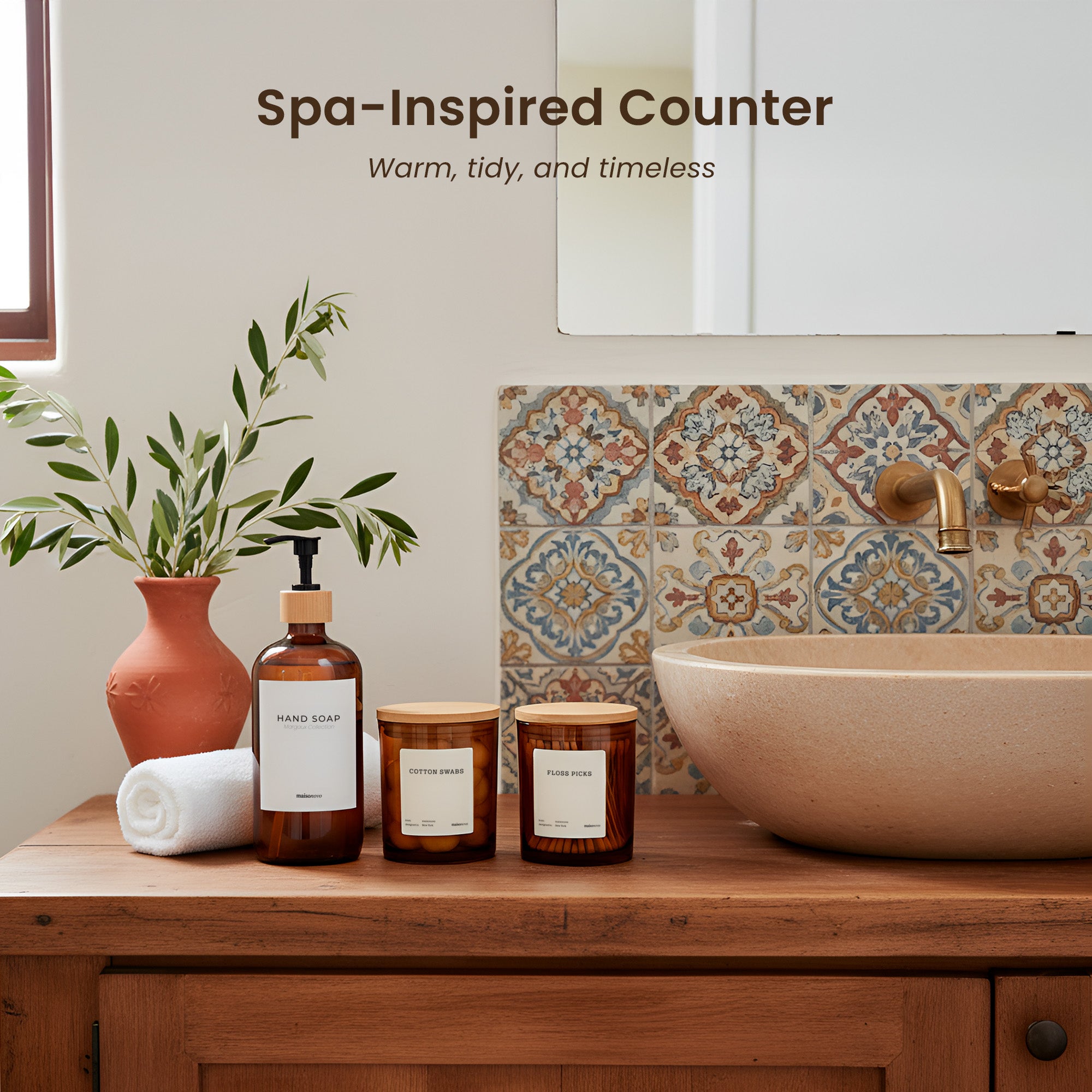 The Pebble - Modern Glass Q-Tip Jars