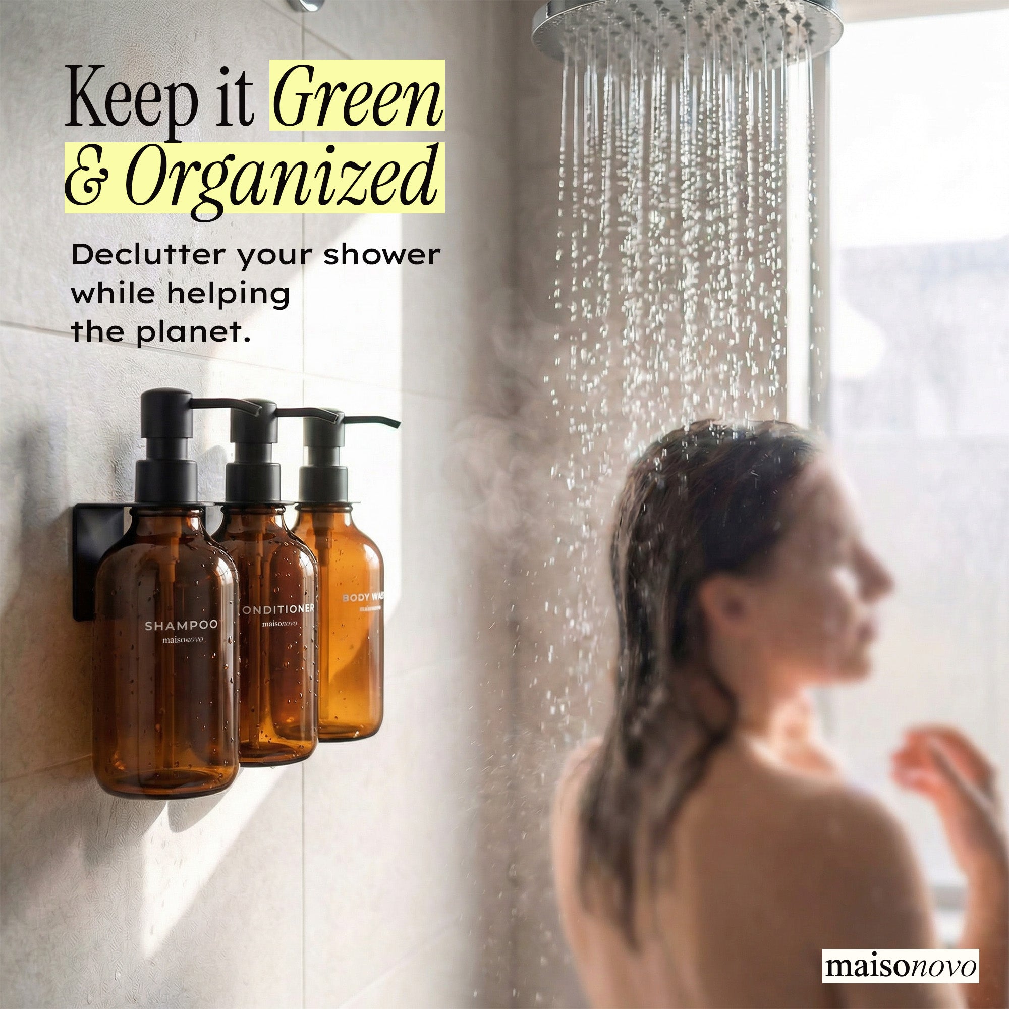 Hotel-at-Home Wall Mounted Shower Dispensers Set