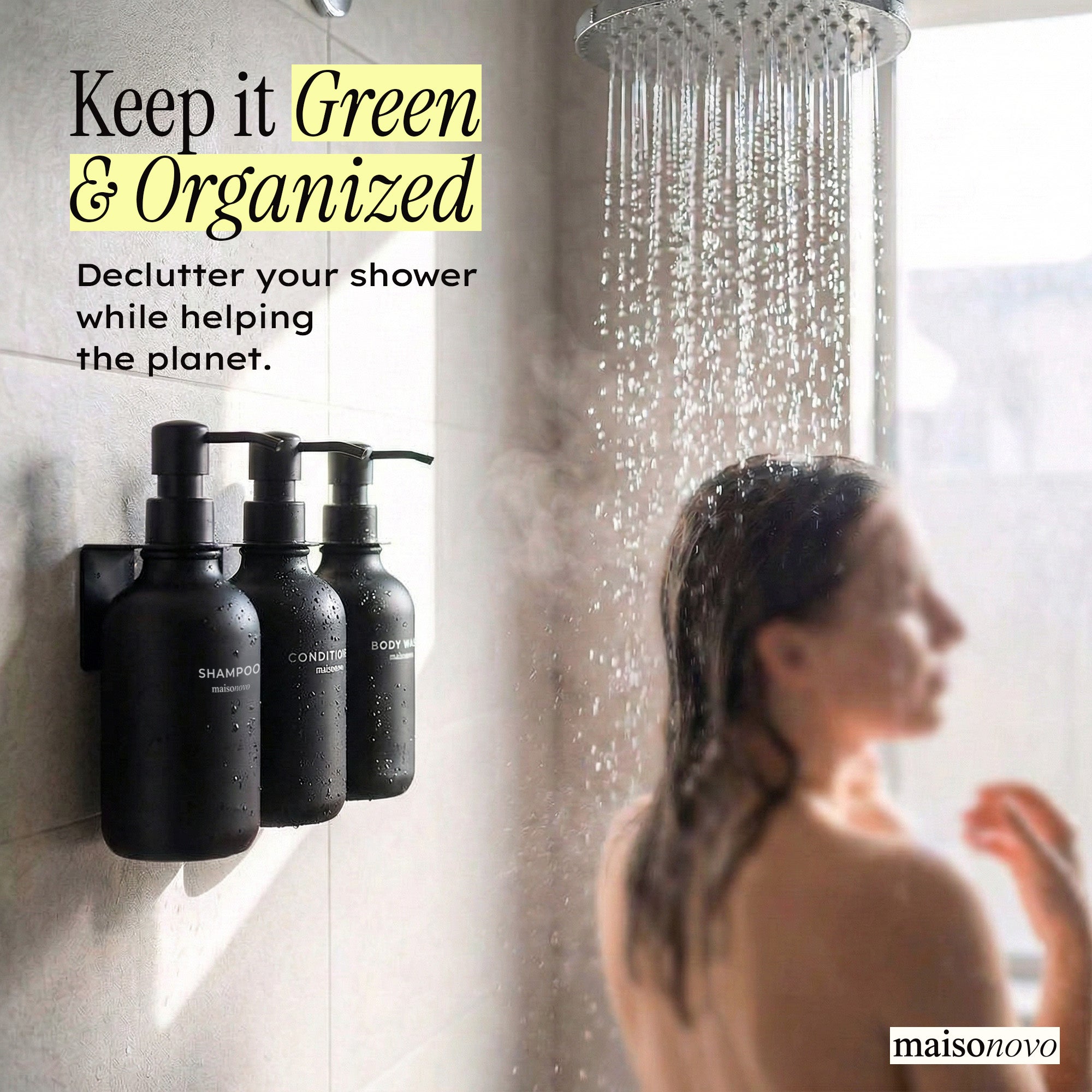 Hotel-at-Home Wall Mounted Shower Dispensers Set