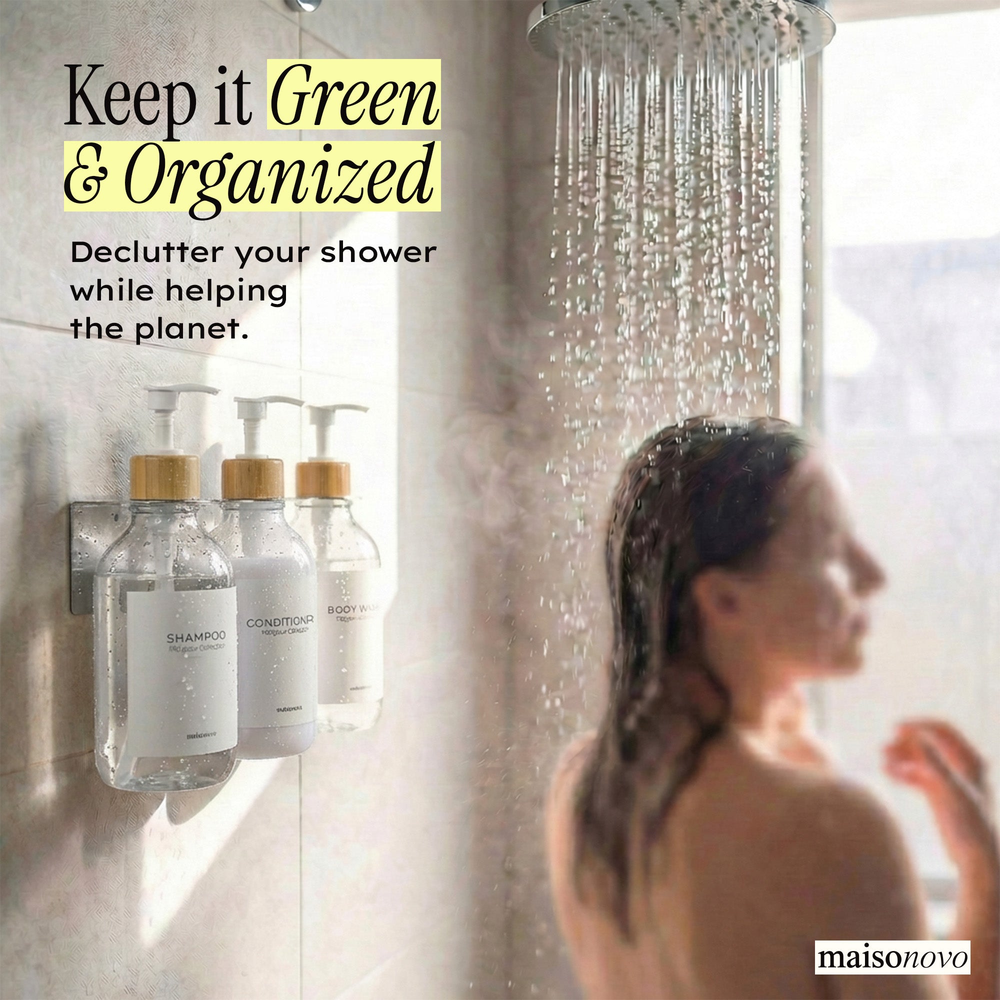 Hotel-at-Home Wall Mounted Shower Dispensers Set