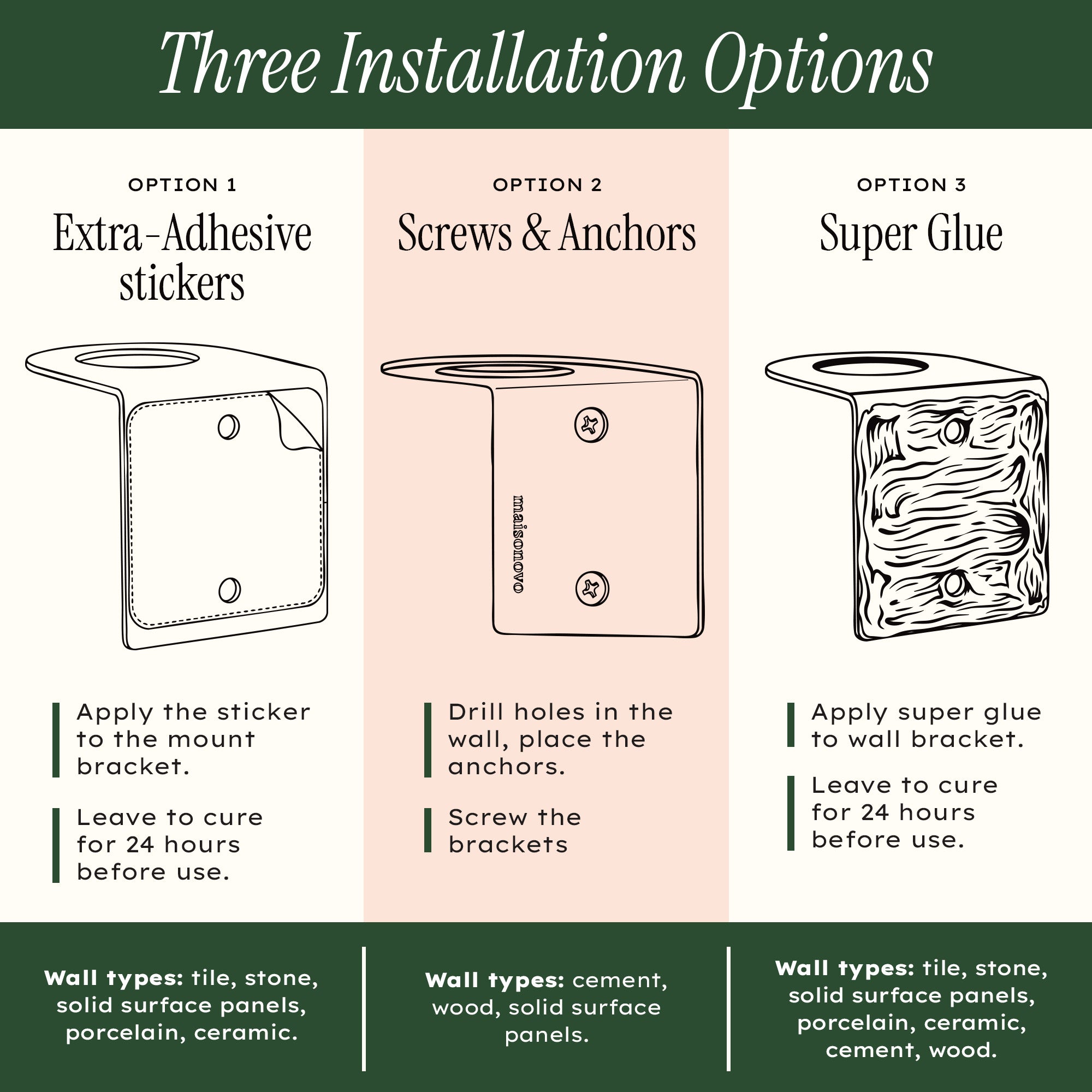 Hotel-at-Home Wall Mounted Shower Dispensers Set