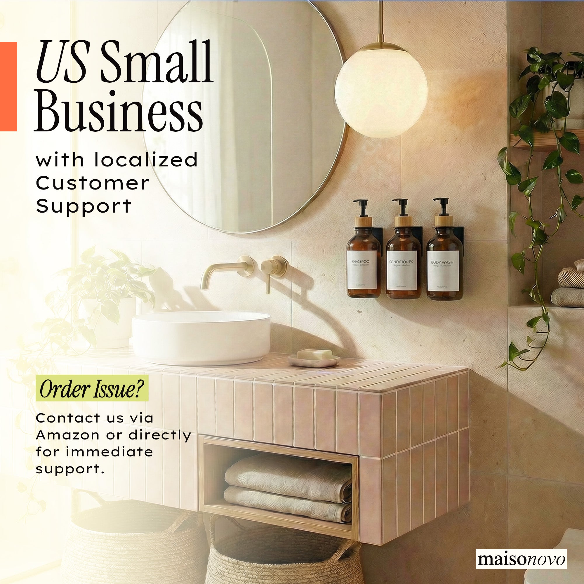 Hotel-at-Home Wall Mounted Shower Dispensers Set