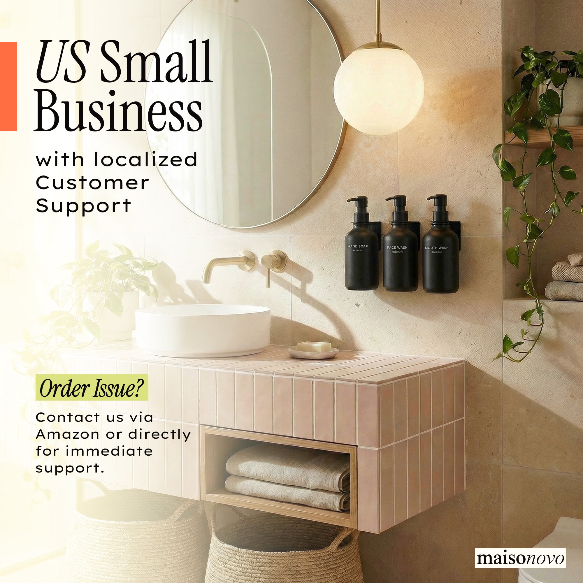 Hotel-at-Home Wall Mounted Shower Dispensers Set