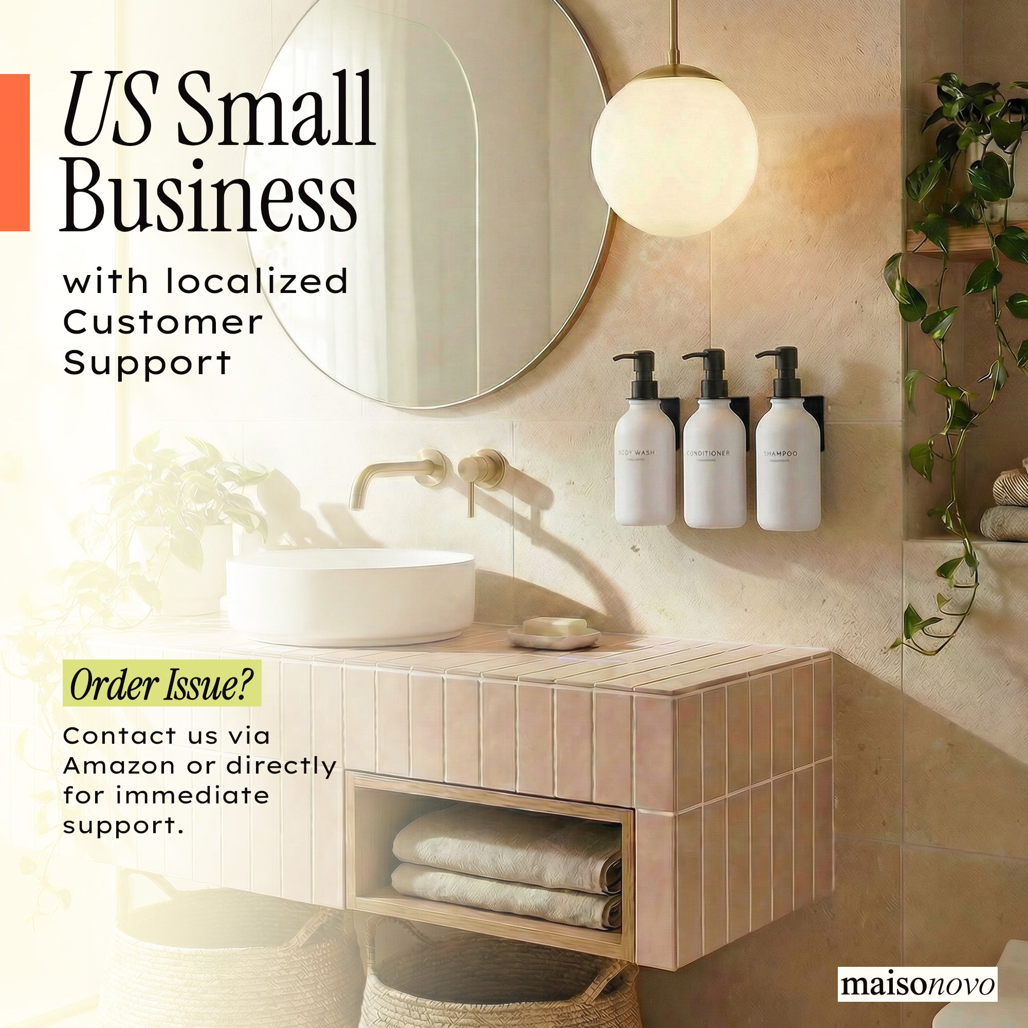 Hotel-at-Home Wall Mounted Shower Dispensers Set