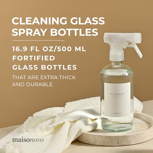 Amber Glass Spray Bottle – 16.9oz (Single) with 16 Reusable Labels