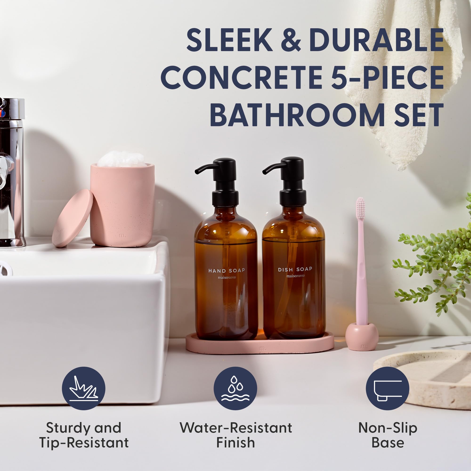 pink/amber / Dispenser Set + Holder