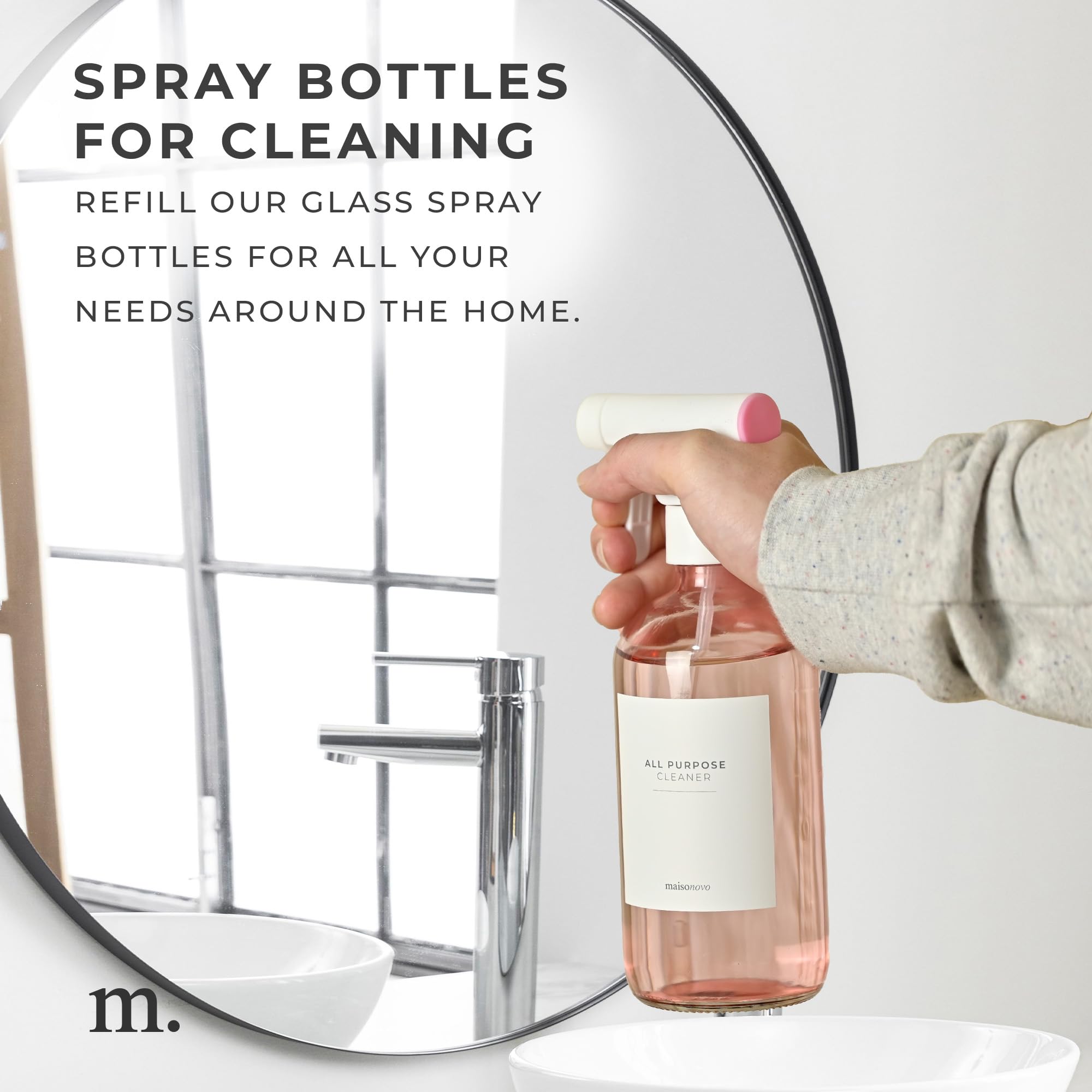 Amber Glass Spray Bottle – 16.9oz (Single) with 16 Reusable Labels