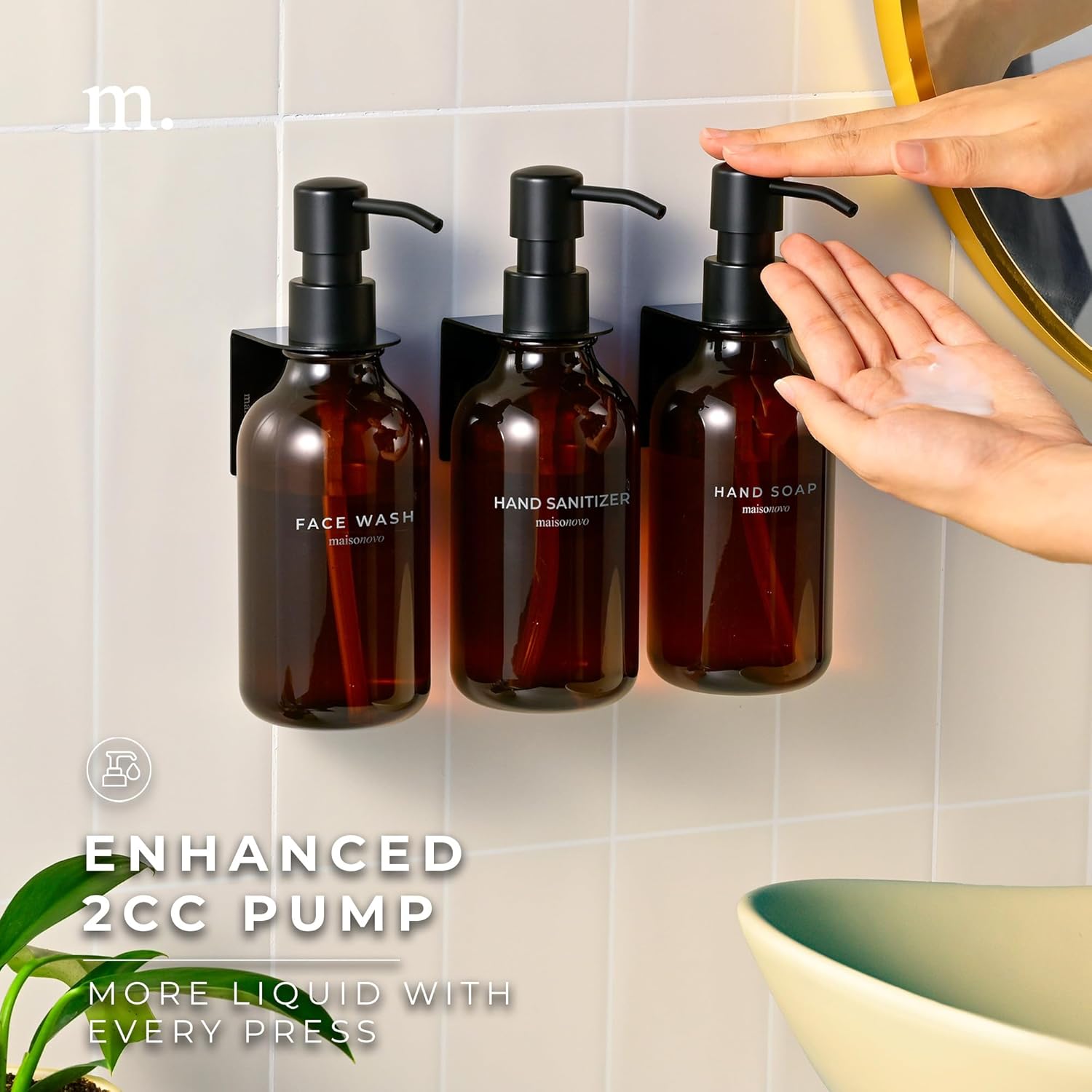 Wall Mounted Soap Dispenser Amber Black