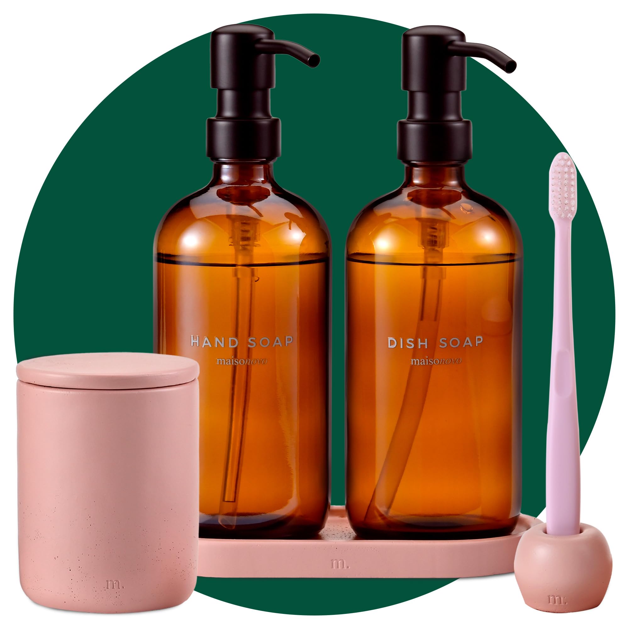 pink/amber / Dispenser Set + Holder