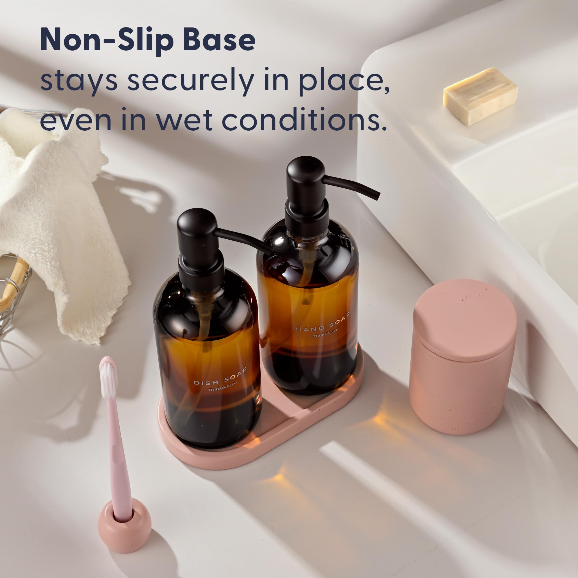 pink/amber / Dispenser Set + Holder