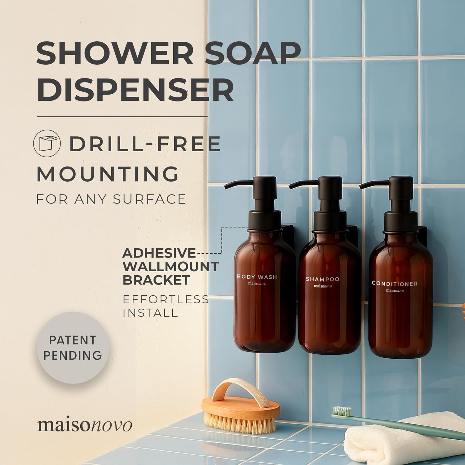 Wall Mounted Soap Dispenser Amber Black