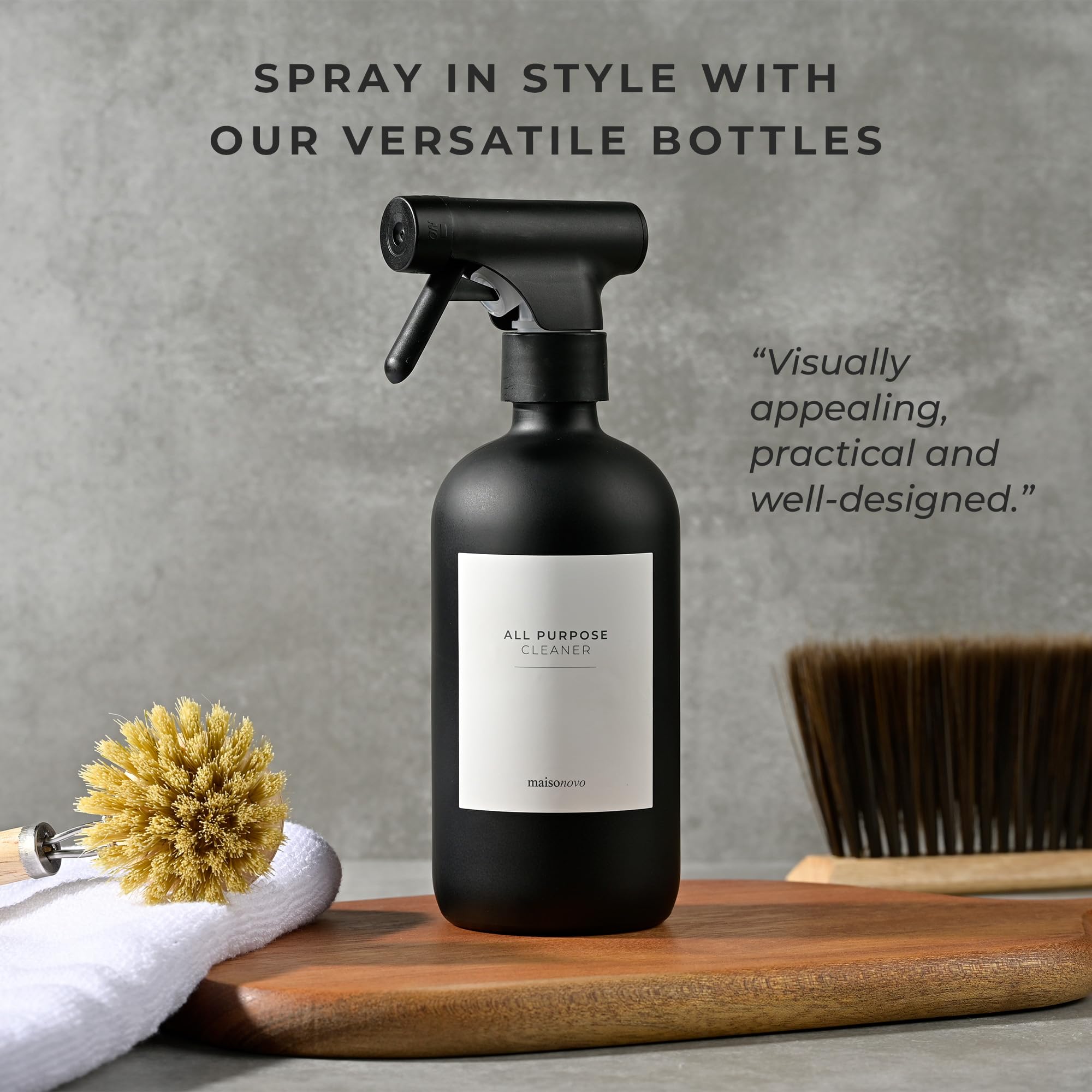 Amber Glass Spray Bottle – 16.9oz (Single) with 16 Reusable Labels