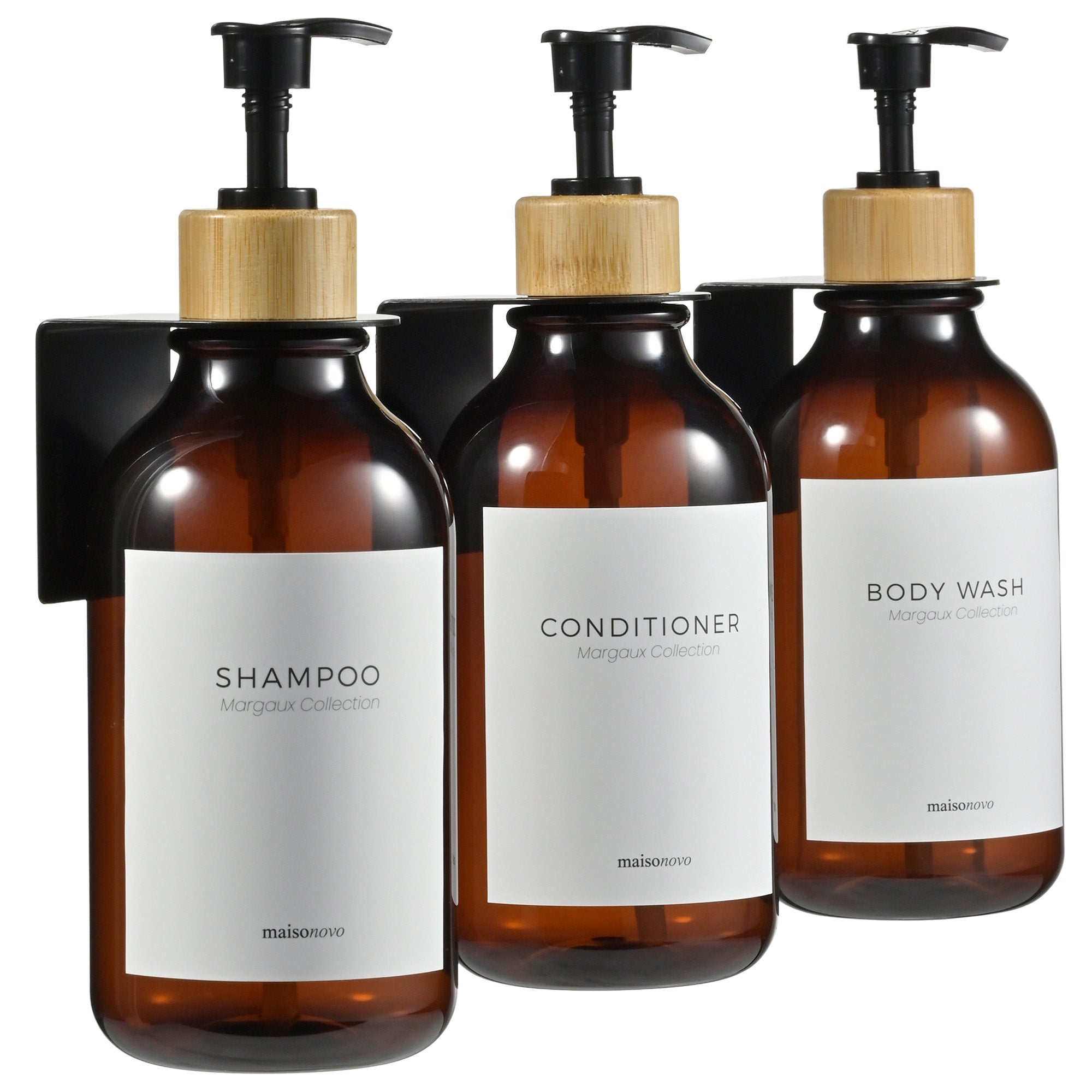 Wall Mounted Soap Dispenser Bamboo Amber