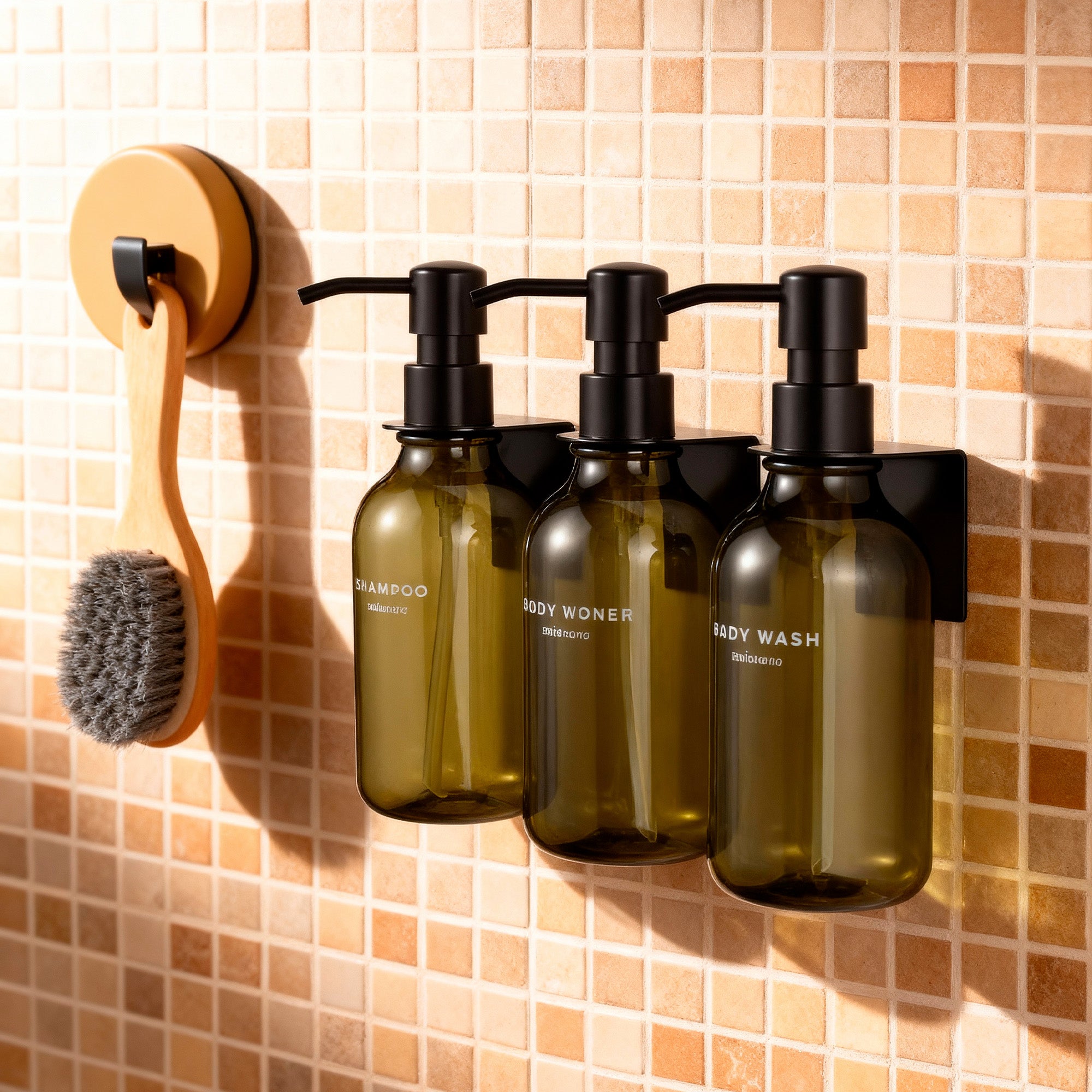 Hotel-at-Home Wall Mounted Shower Dispensers Set