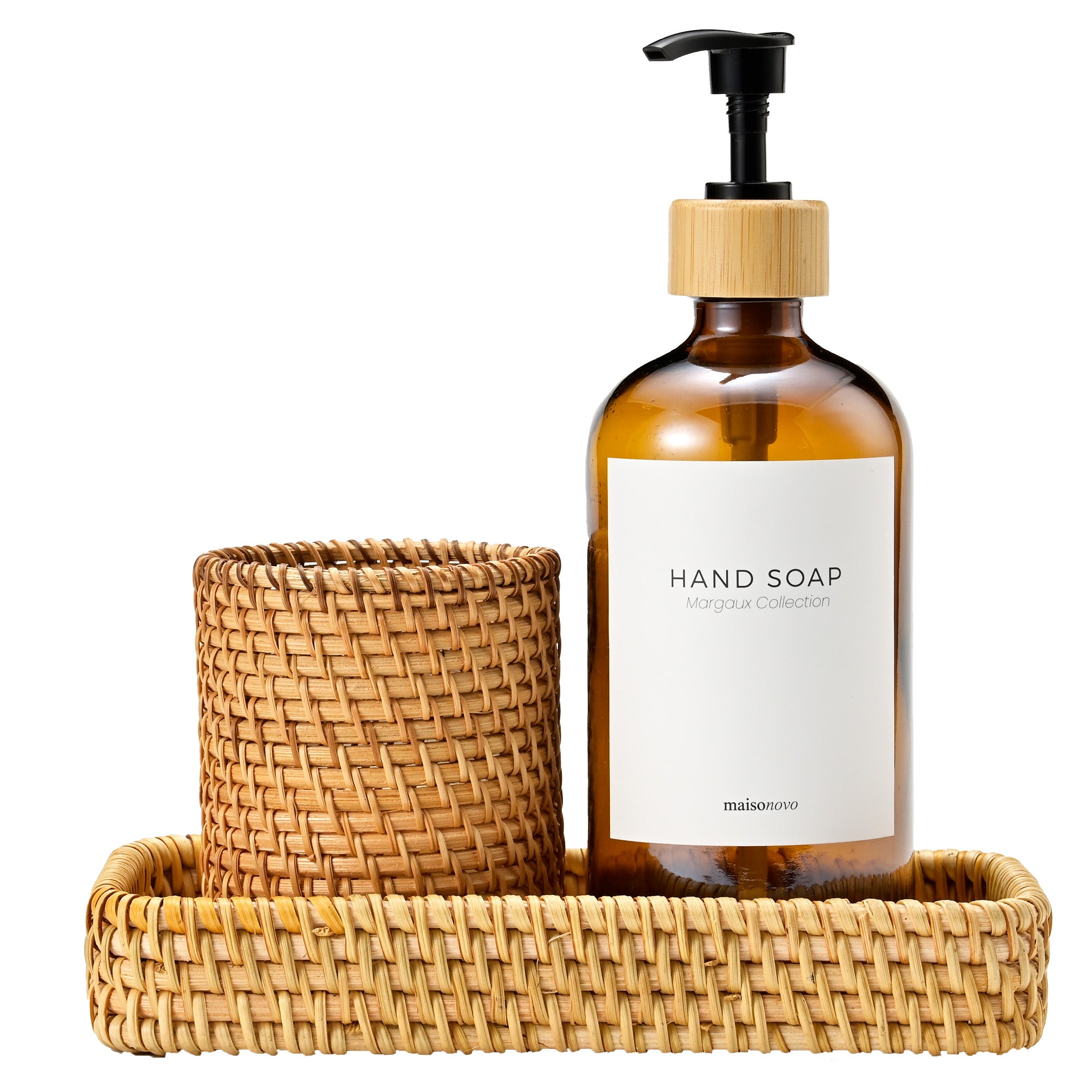 Handmade 3-Piece Rattan Bathroom Holder