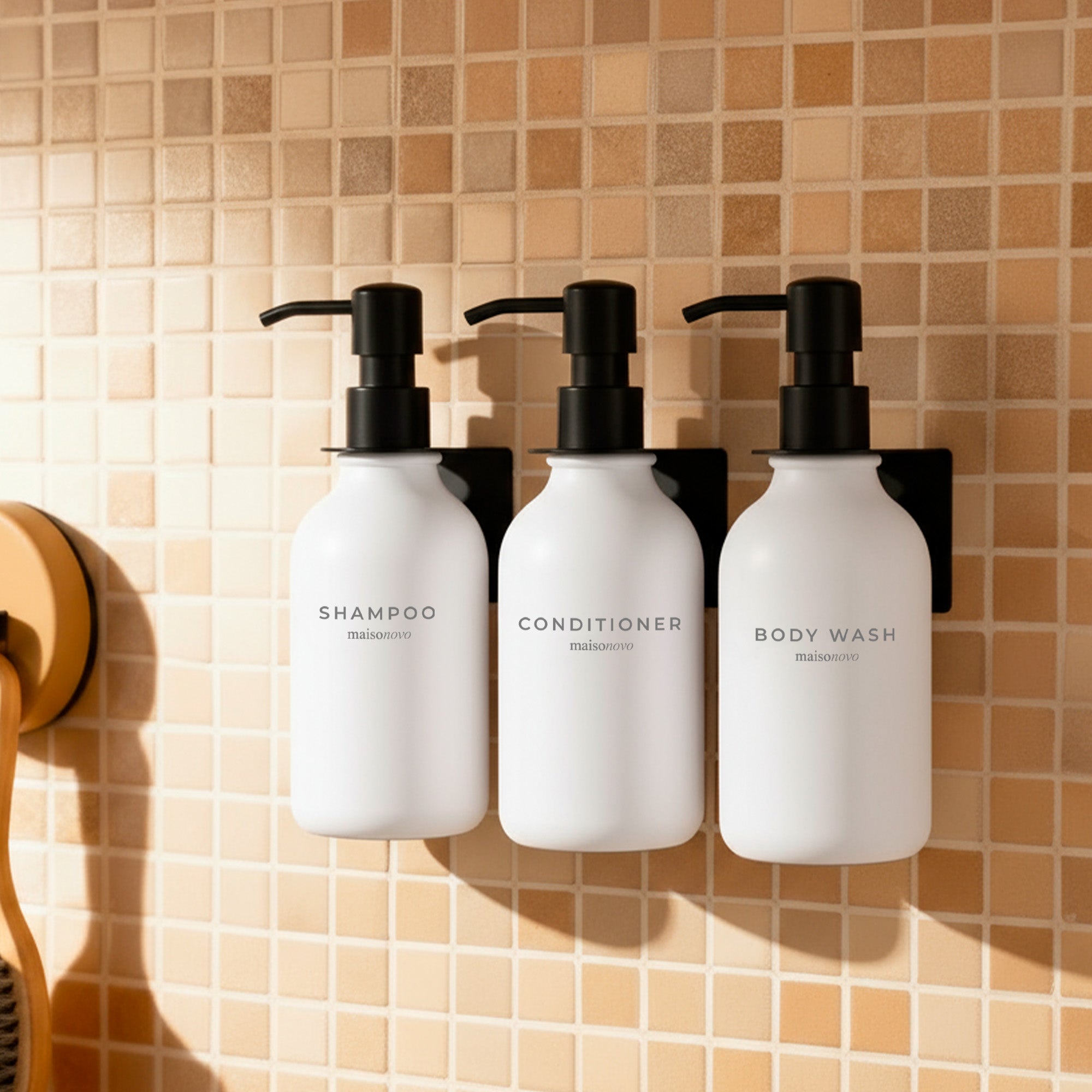 Hotel-at-Home Wall Mounted Shower Dispensers Set