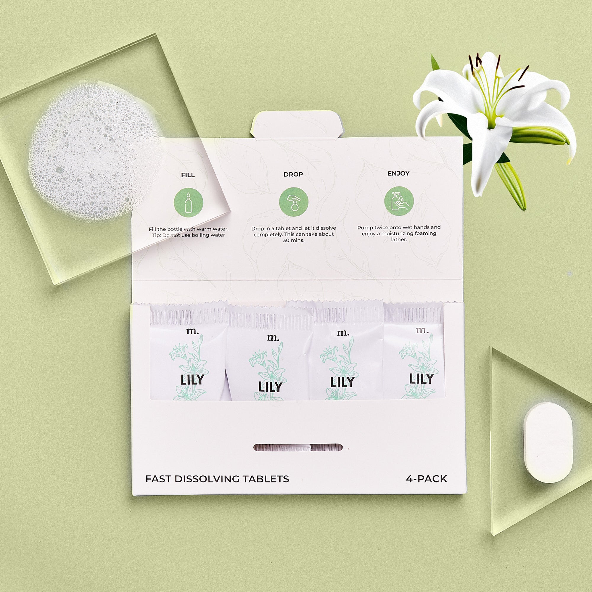 Foaming Hand Soap Tablets Lily x 4