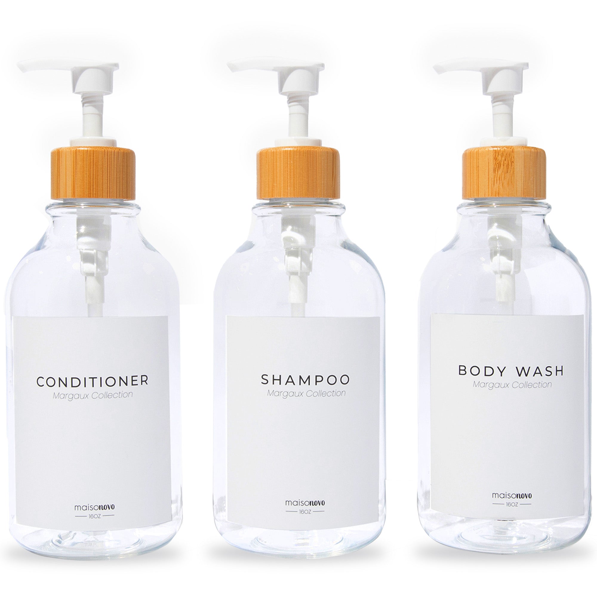 Shower Dispenser Amber Bottles with Black Pump
