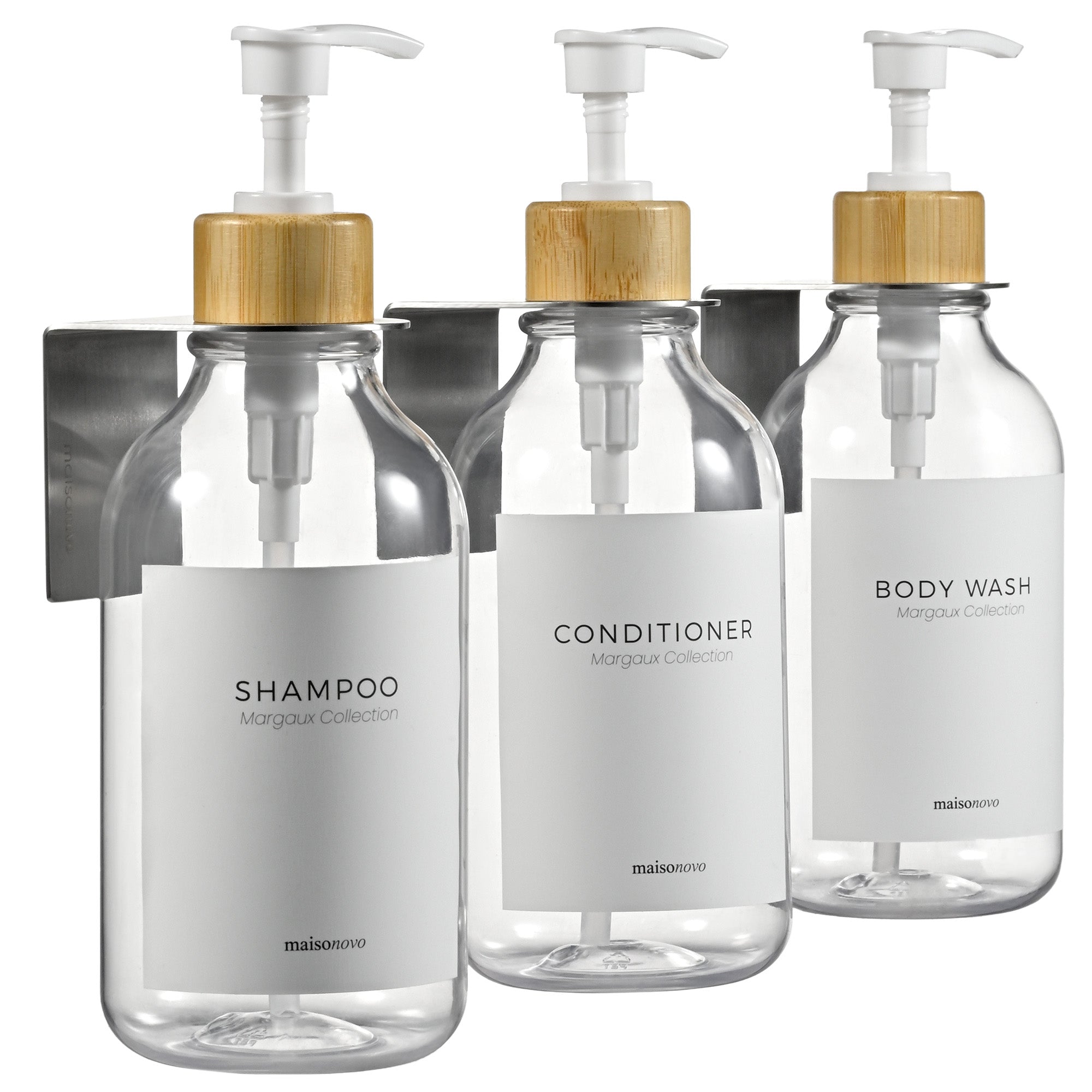 Wall Mounted Soap Dispenser Bamboo Amber