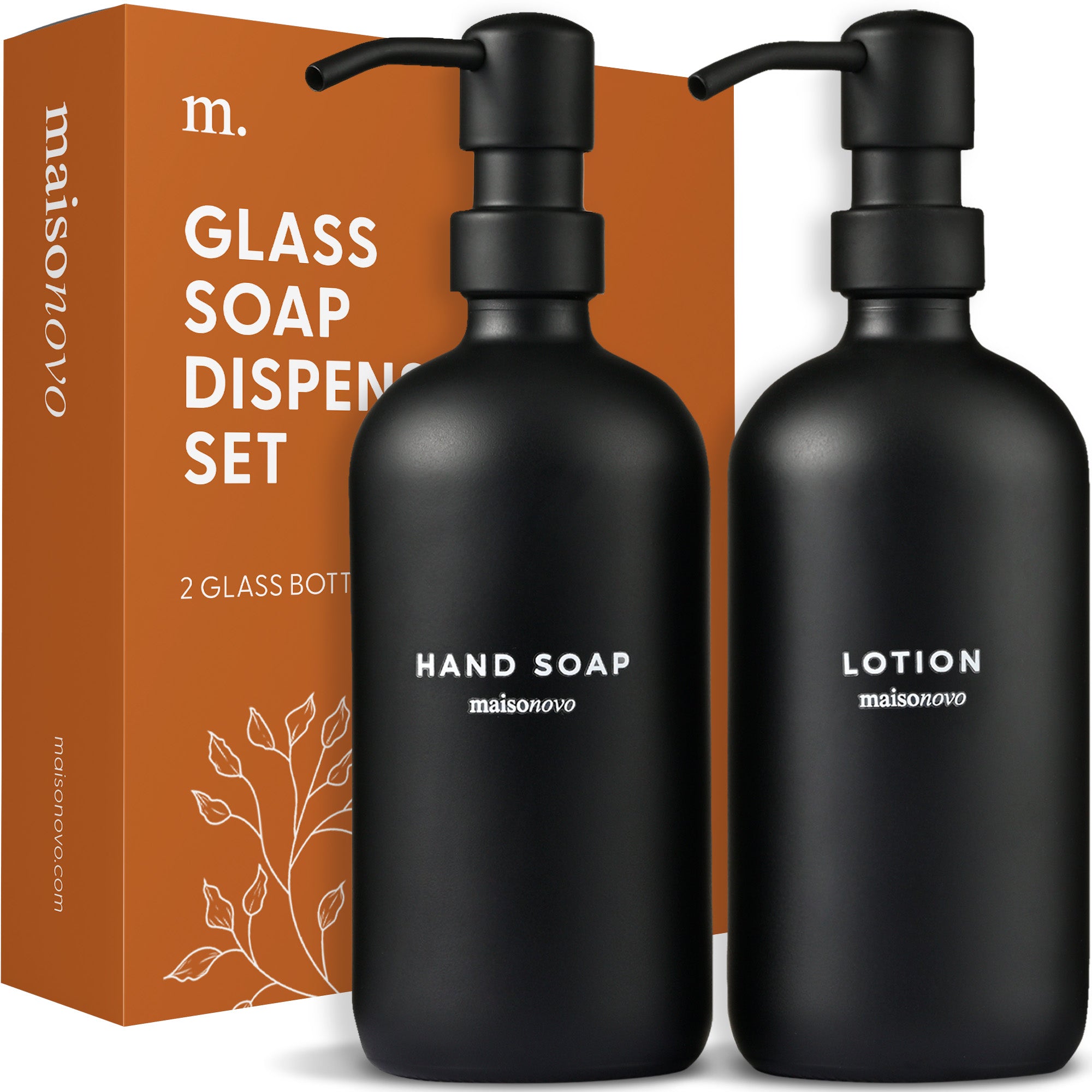 Glass Soap Dispensers White / Black